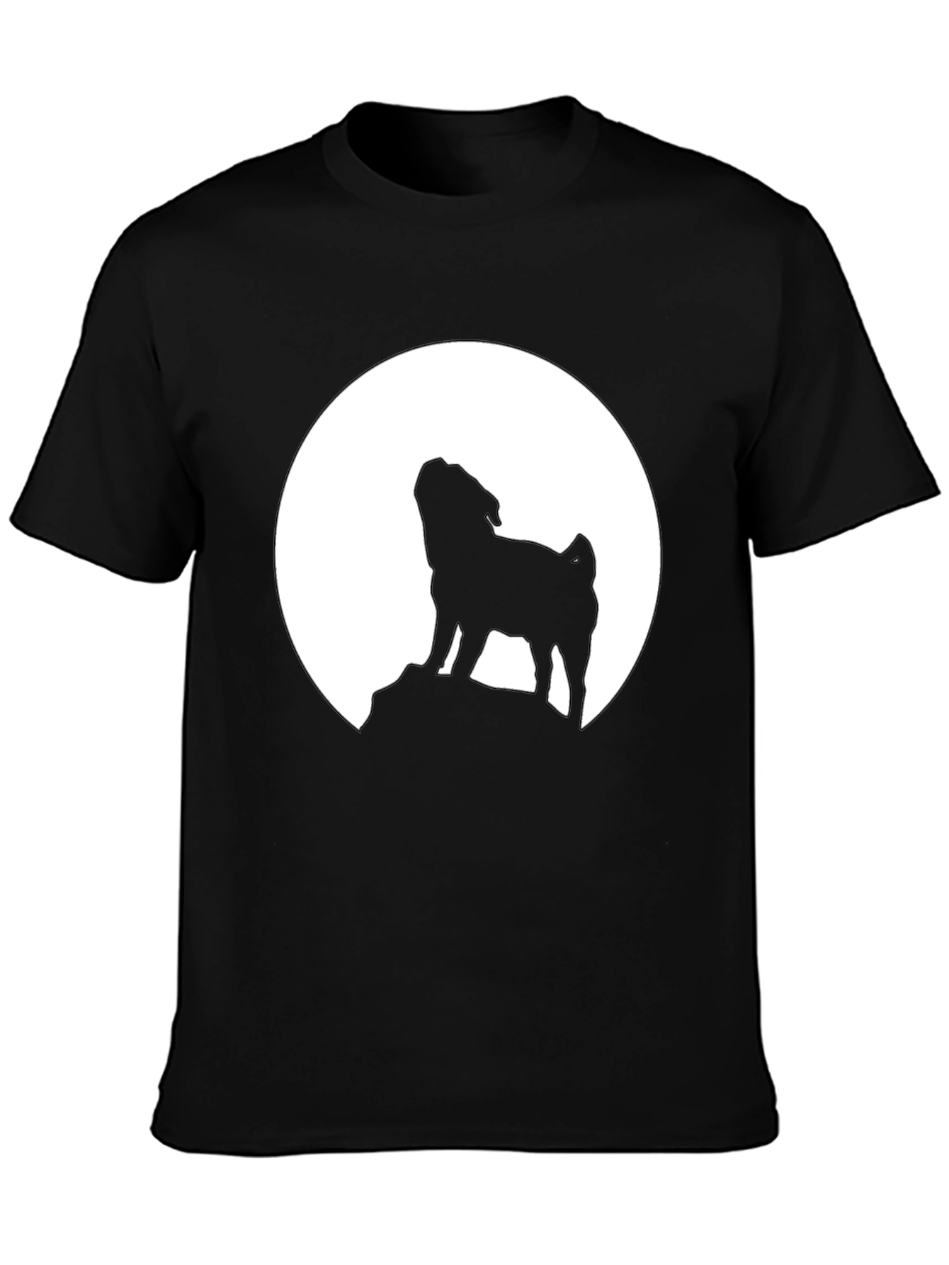 Pug Howling at Moon Graphic Tee