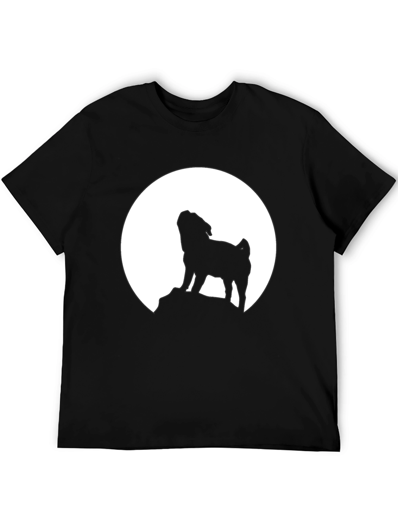 Pug Howling at Moon Graphic Tee