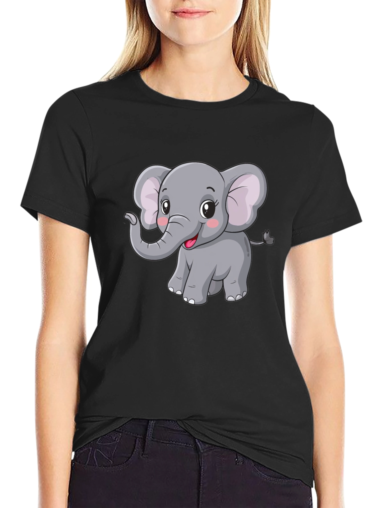 Cute Elephant Graphic Tee - Soft Cotton Shirt