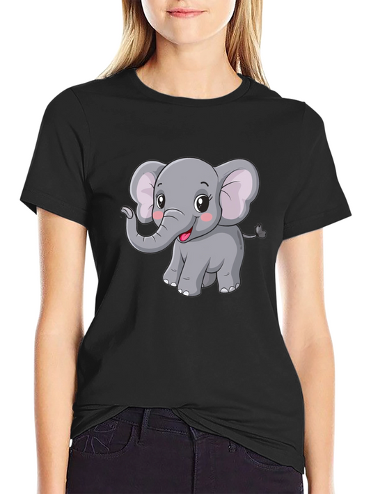 Cute Elephant Graphic Tee - Soft Cotton Shirt