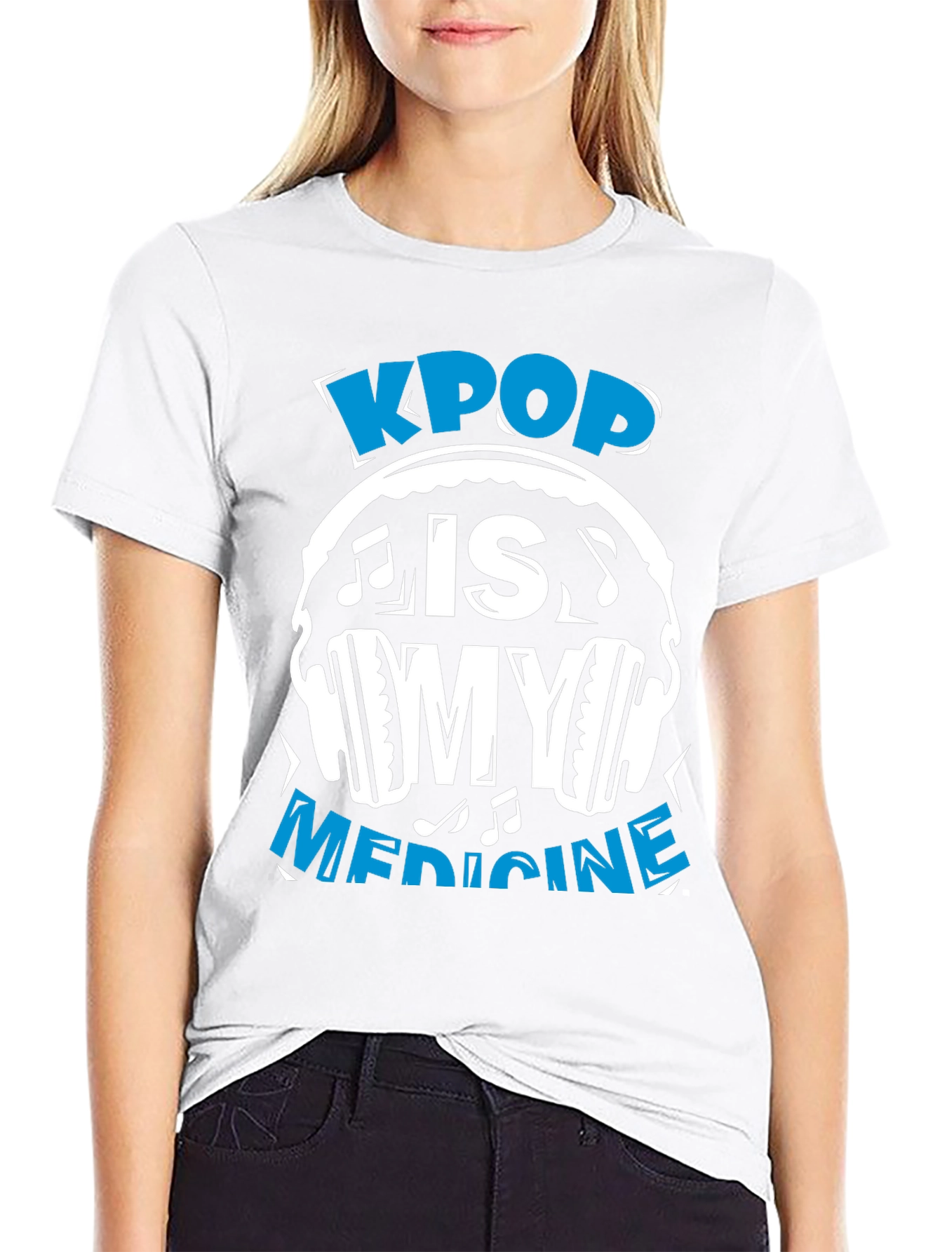 Kpop Is My Medicine Black Graphic Tee