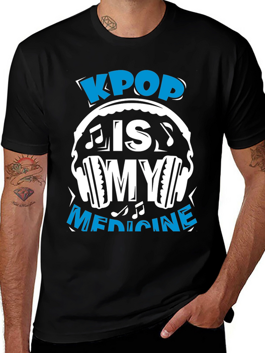 Kpop Is My Medicine Black Graphic Tee