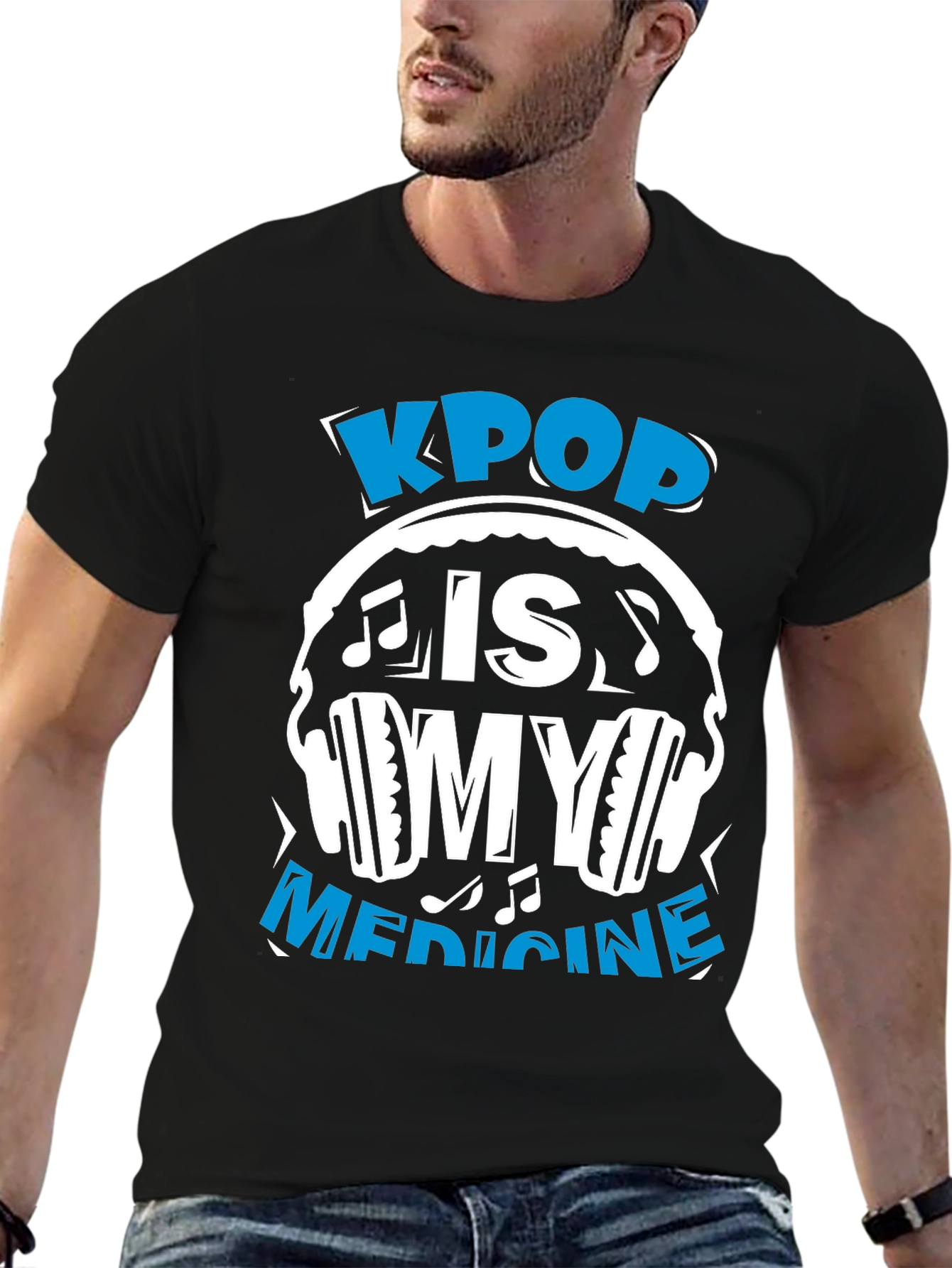 Kpop Is My Medicine Black Graphic Tee