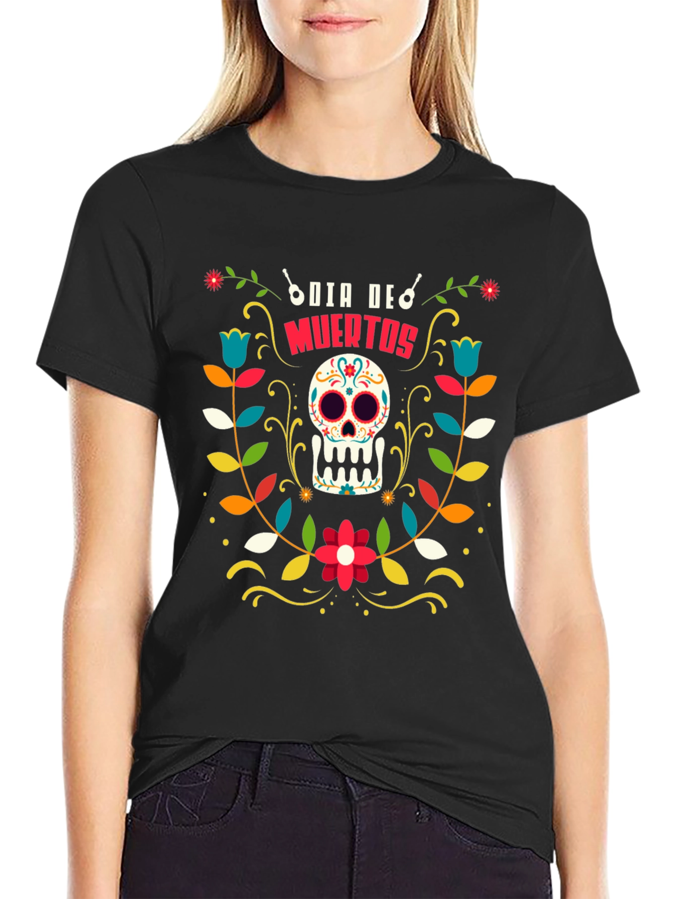 Day of the Dead Sugar Skull Graphic T-Shirt