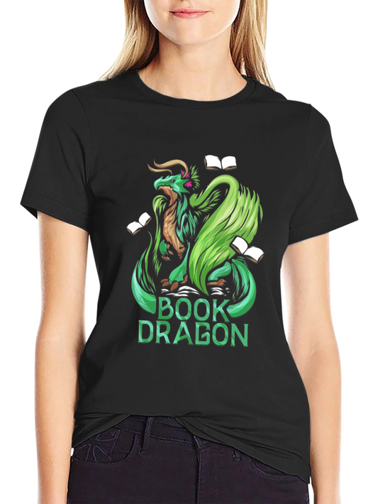 Book Dragon Graphic Tee - Black