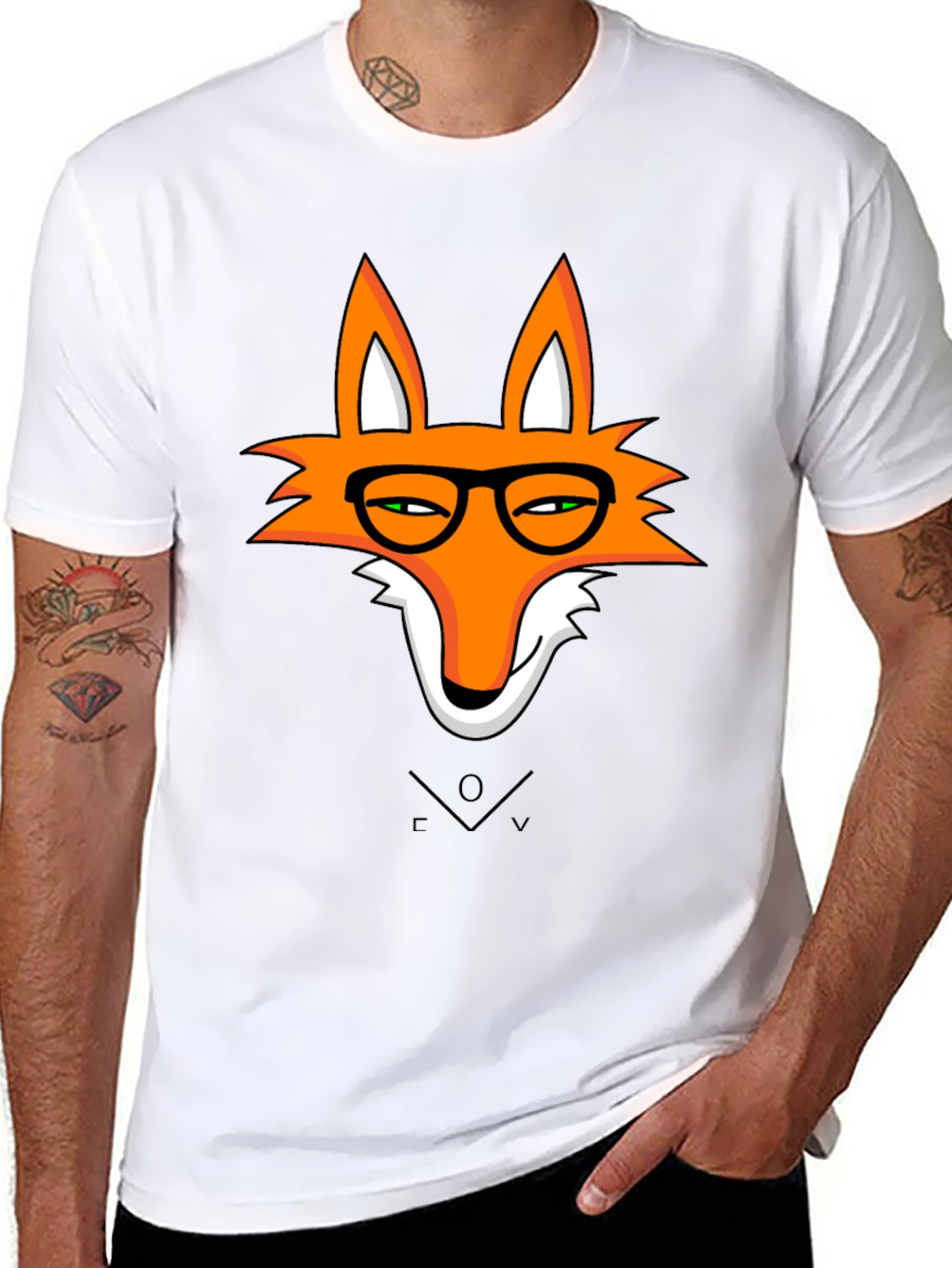 Fox With Glasses Graphic T-Shirt