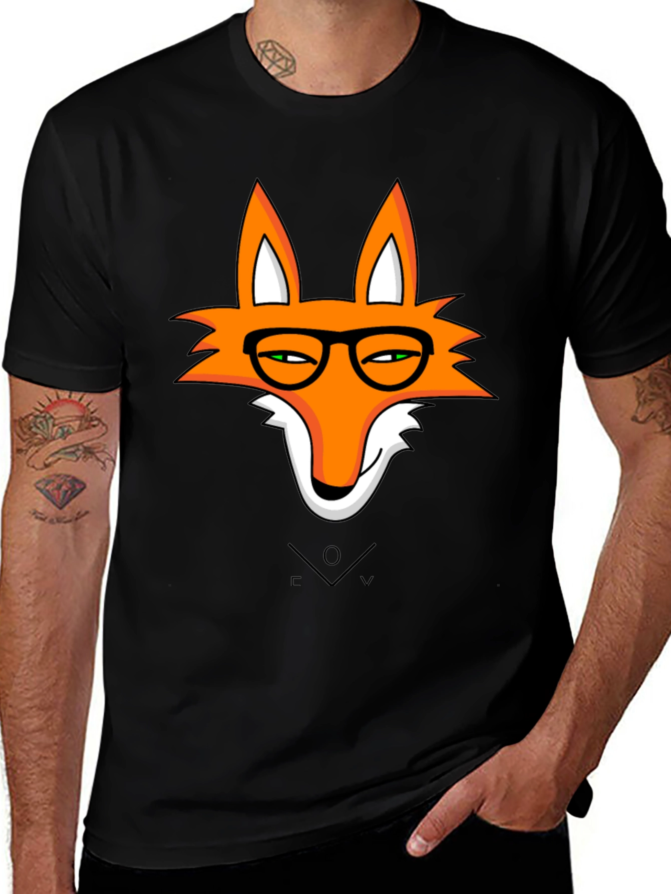 Fox With Glasses Graphic T-Shirt