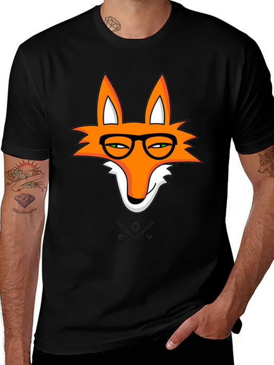Fox With Glasses Graphic T-Shirt