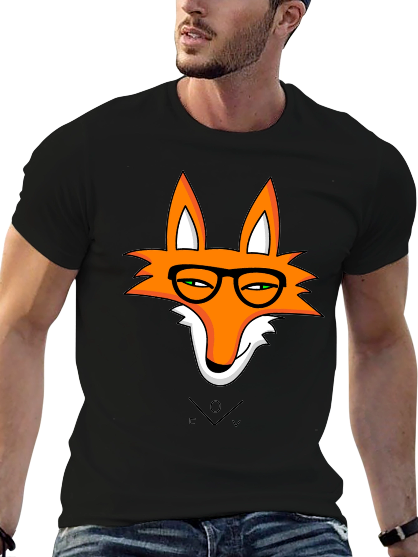 Fox With Glasses Graphic T-Shirt