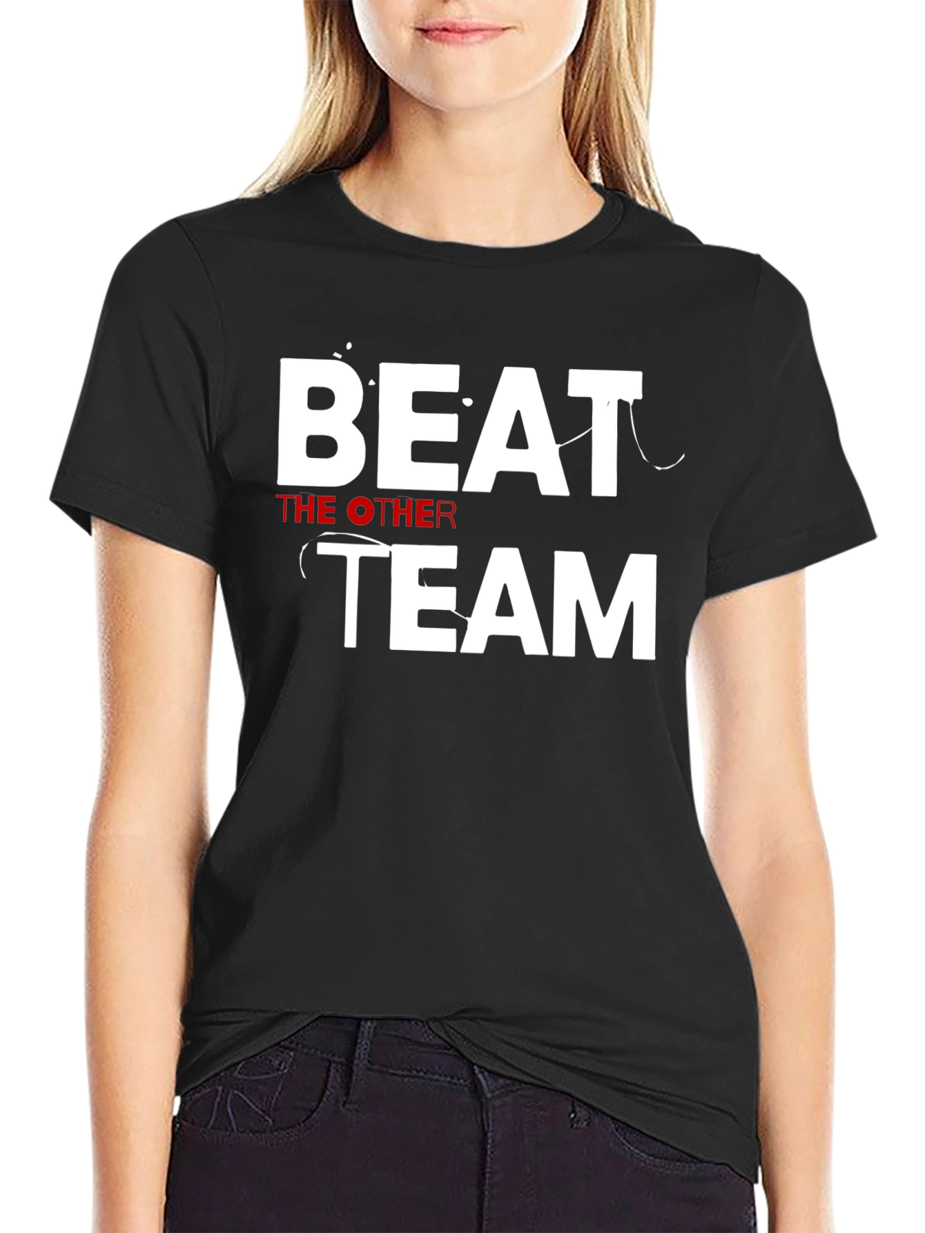 Beat The Other Team Black Graphic Tee