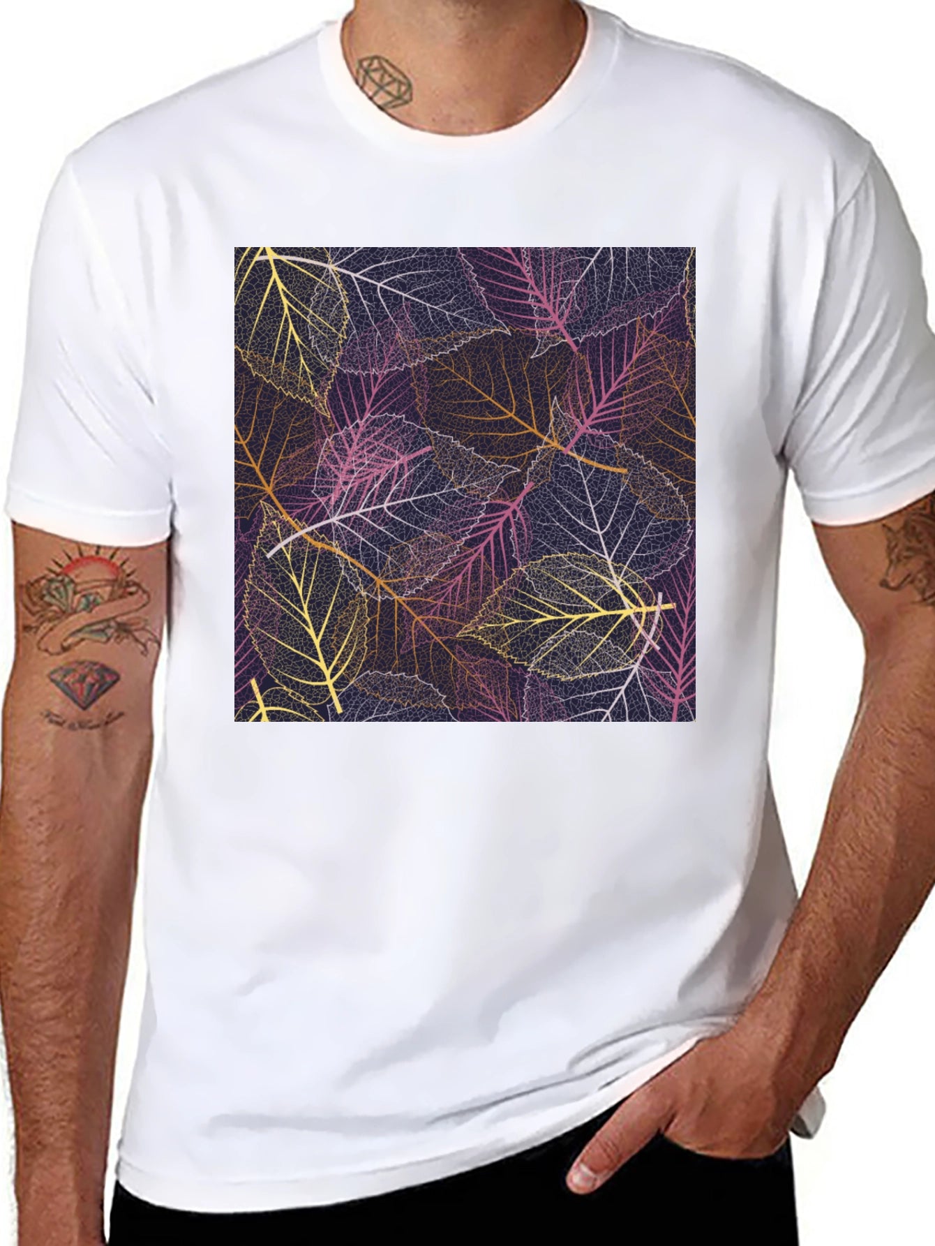 Leaf Pattern Graphic Tee