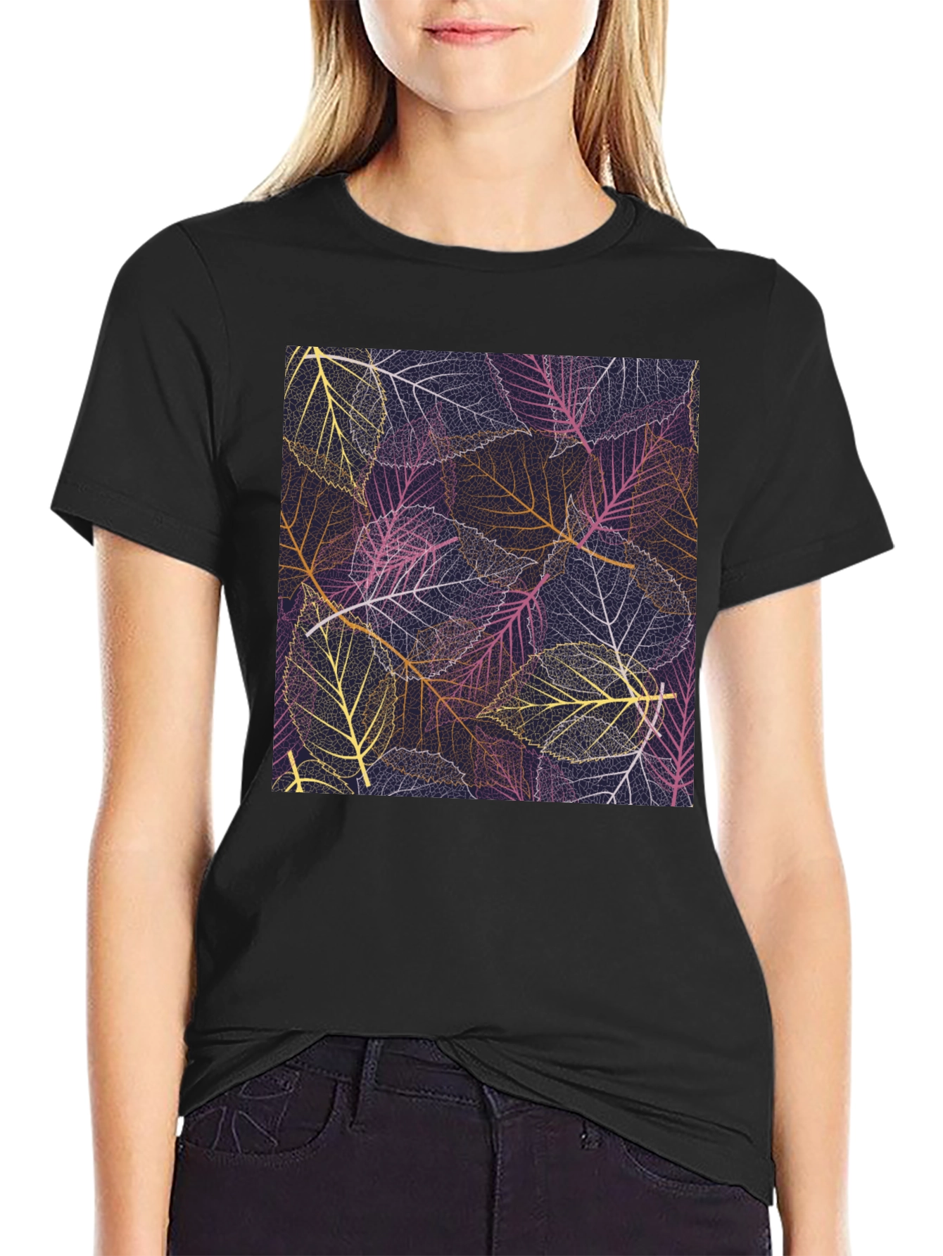 Leaf Pattern Graphic Tee