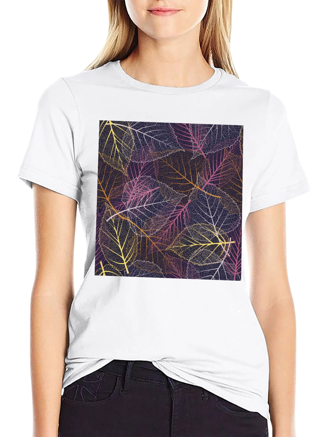 Leaf Pattern Graphic Tee