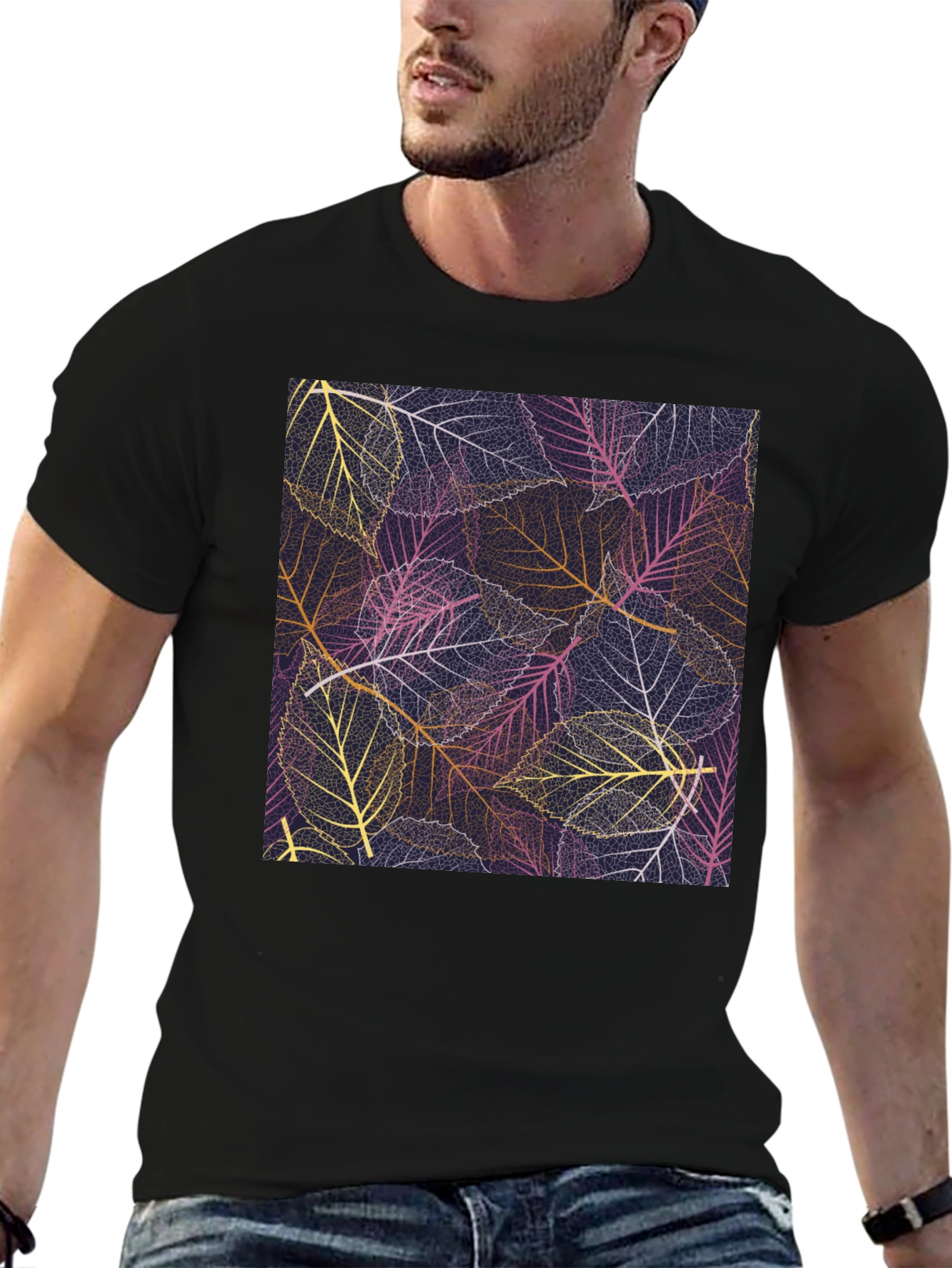 Leaf Pattern Graphic Tee
