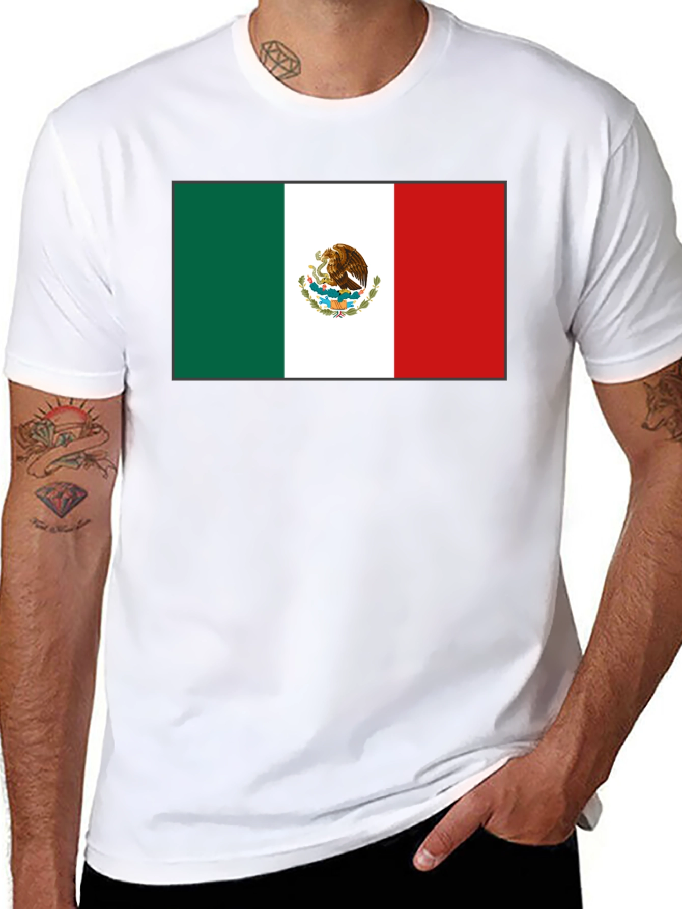 Mexico Flag T-Shirt - Black Graphic Tee