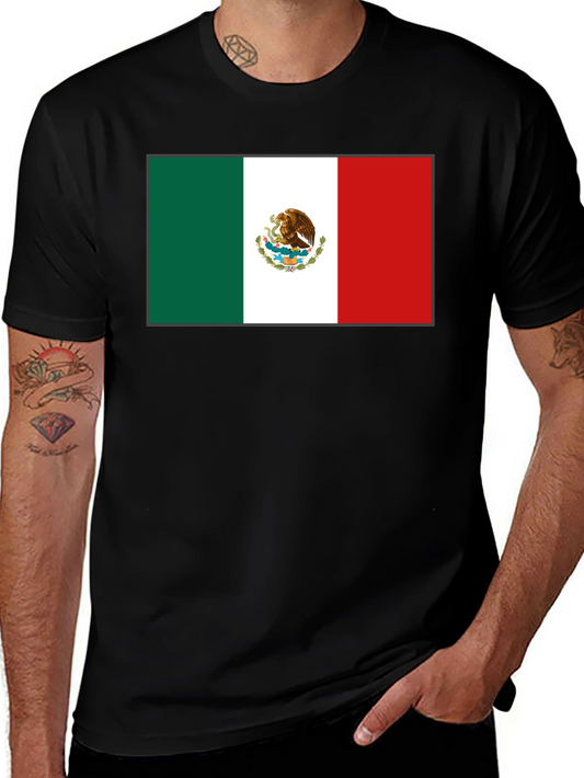 Mexico Flag T-Shirt - Black Graphic Tee