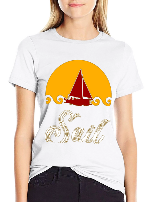Sailboat Sunset Graphic T-Shirt | Nautical Adventure Tee
