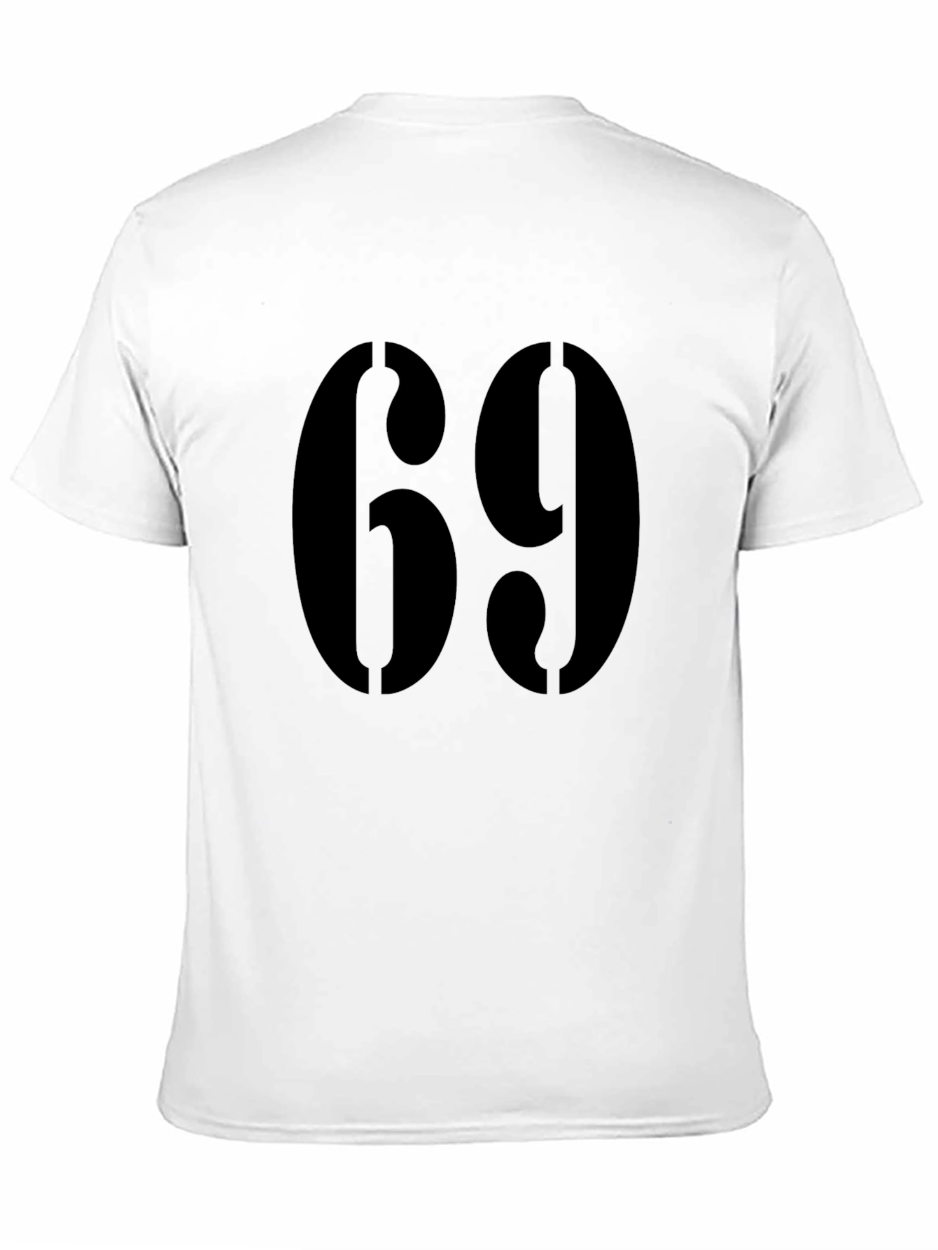 Bold Number 69 Graphic Tee - Black Cotton Blend