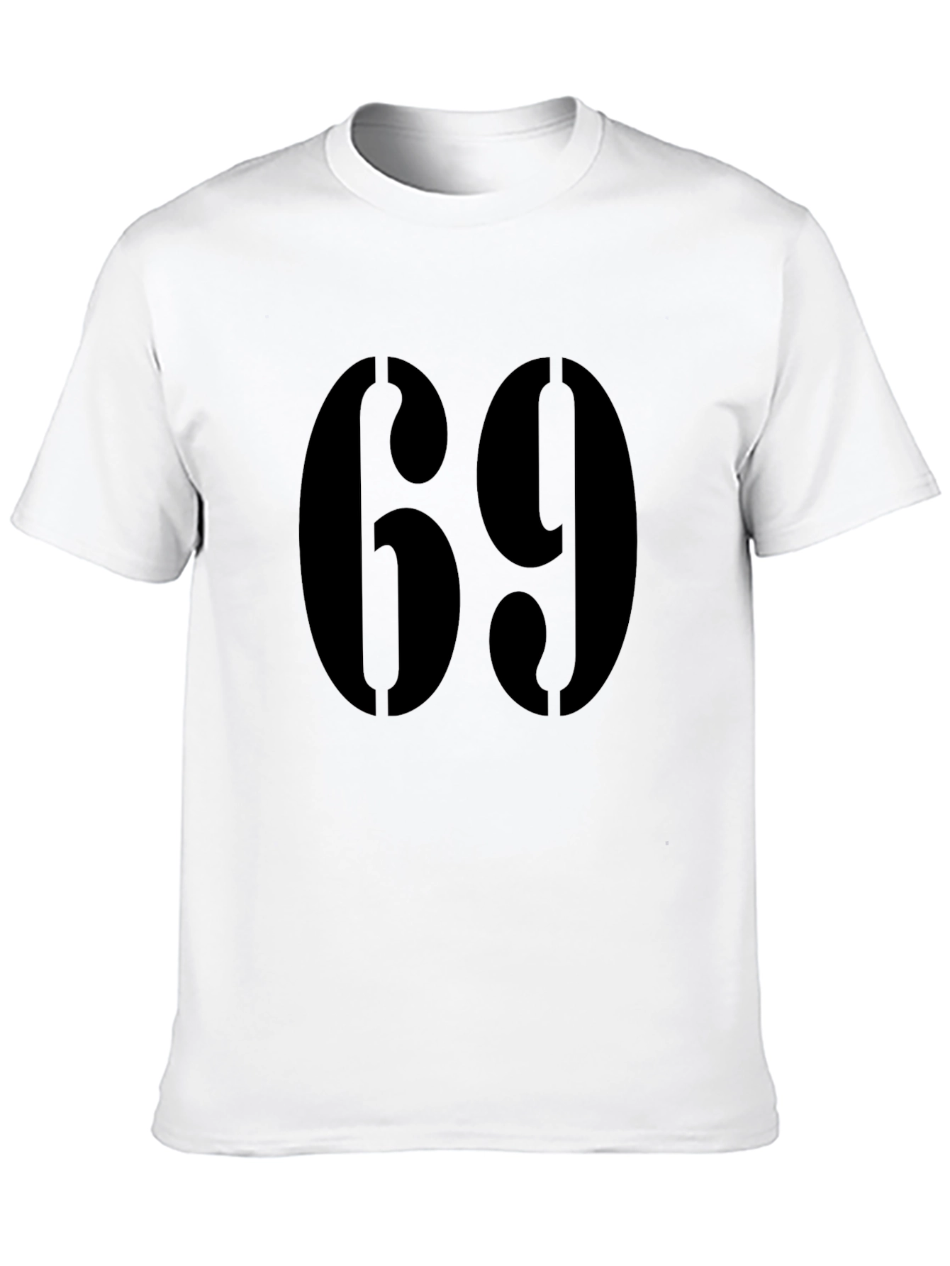 Bold Number 69 Graphic Tee - Black Cotton Blend