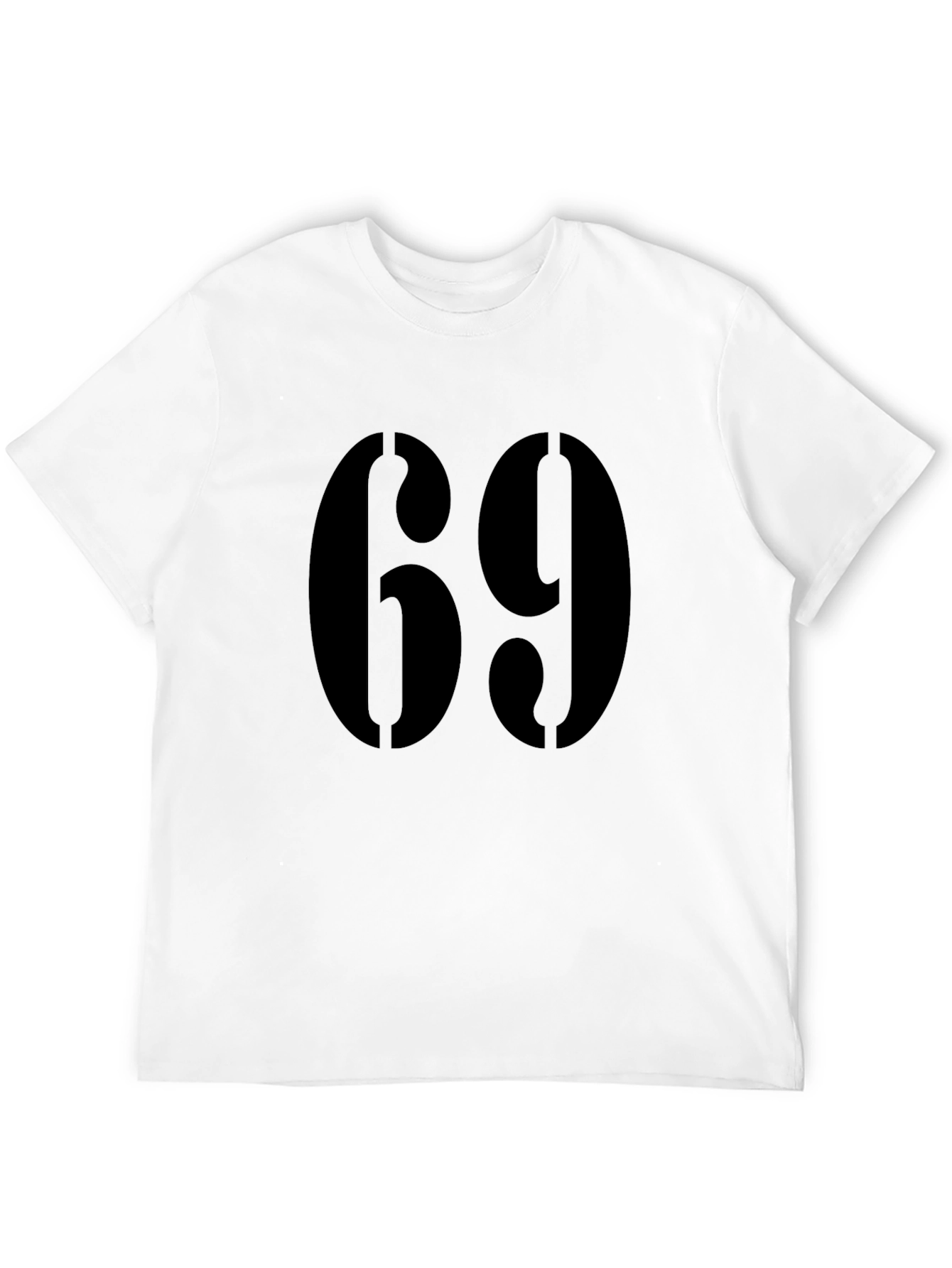Bold Number 69 Graphic Tee - Black Cotton Blend