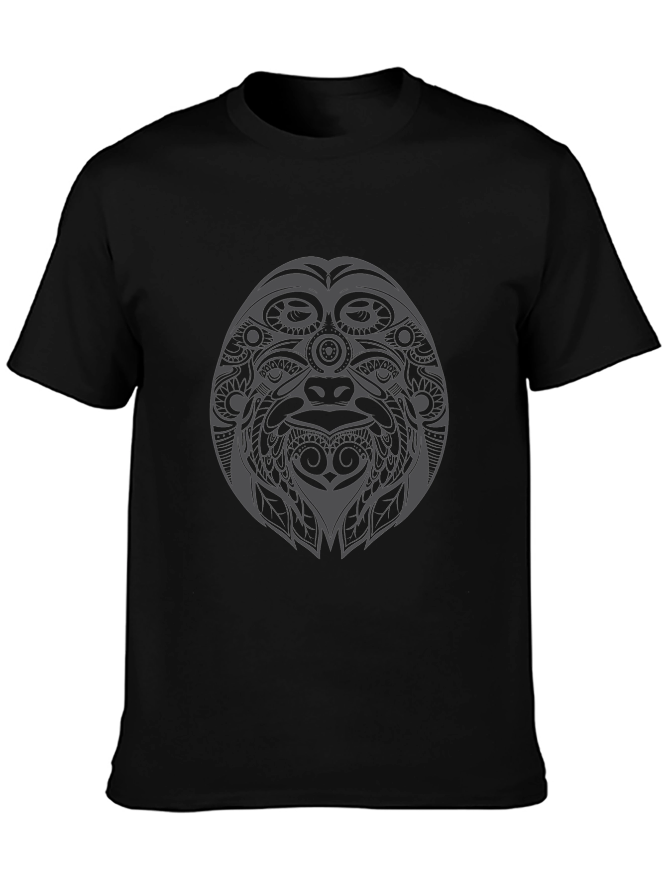 Tribal Gorilla Graphic Tee - Black Cotton T-Shirt