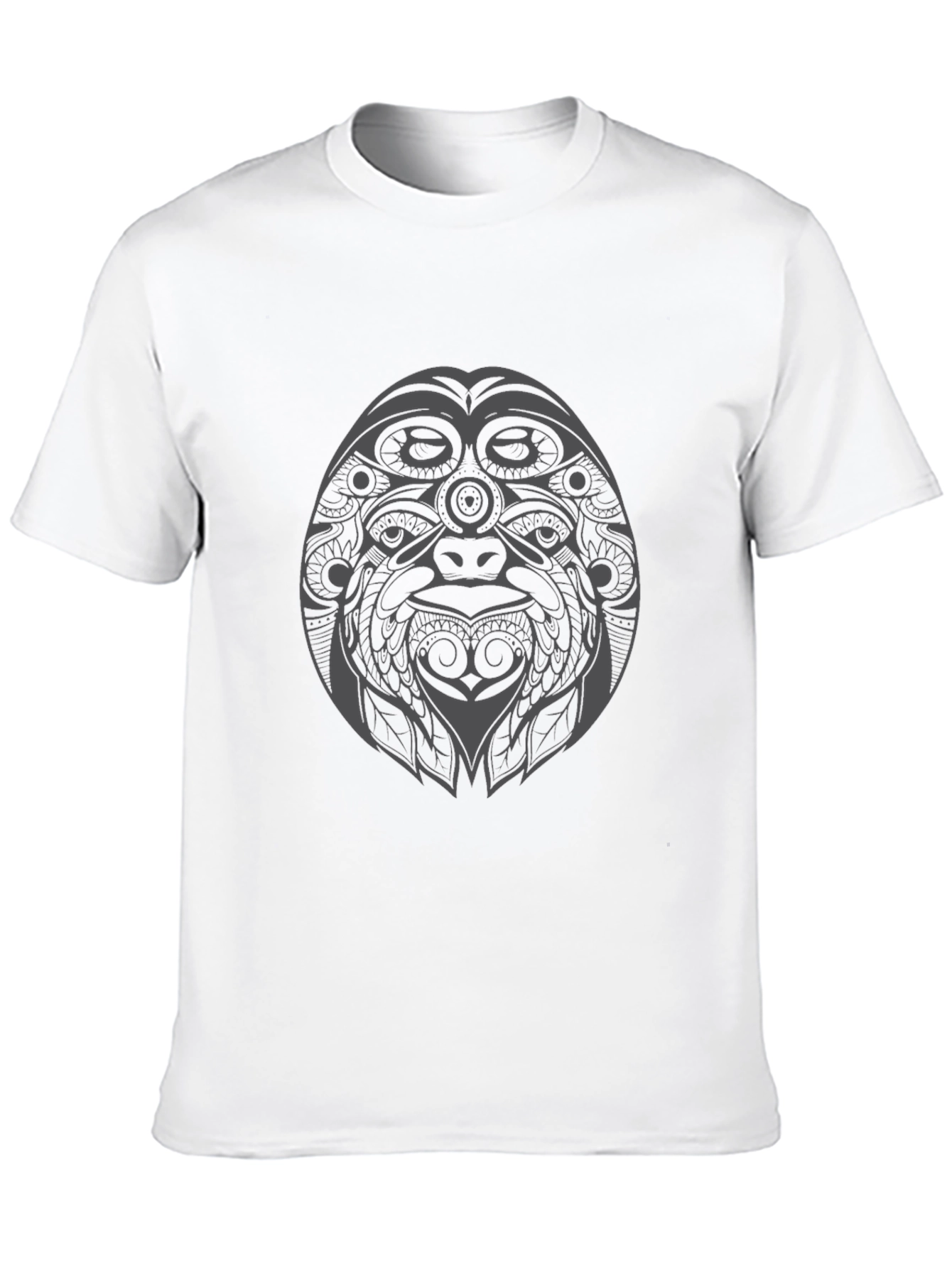 Tribal Gorilla Graphic Tee - Black Cotton T-Shirt