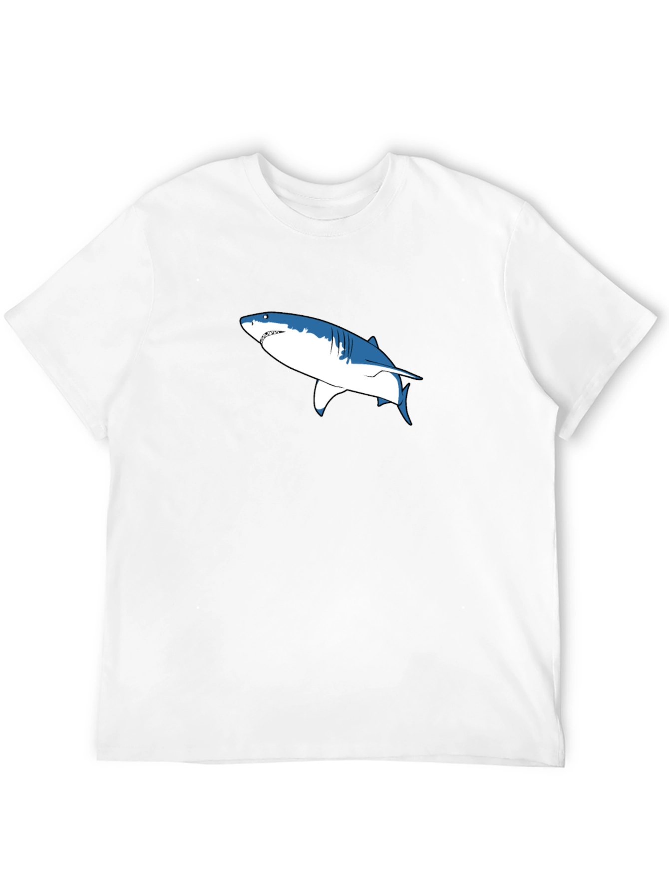 Shark Graphic Print Black Cotton Tee