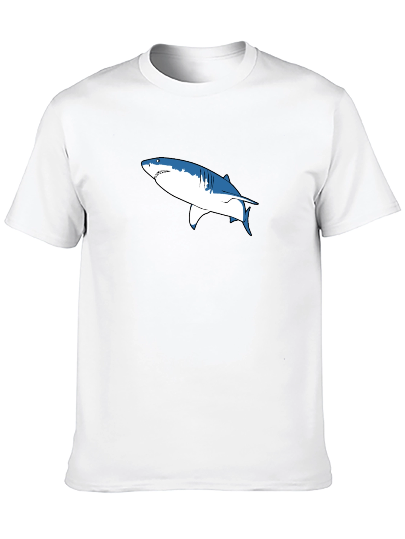 Shark Graphic Print Black Cotton Tee