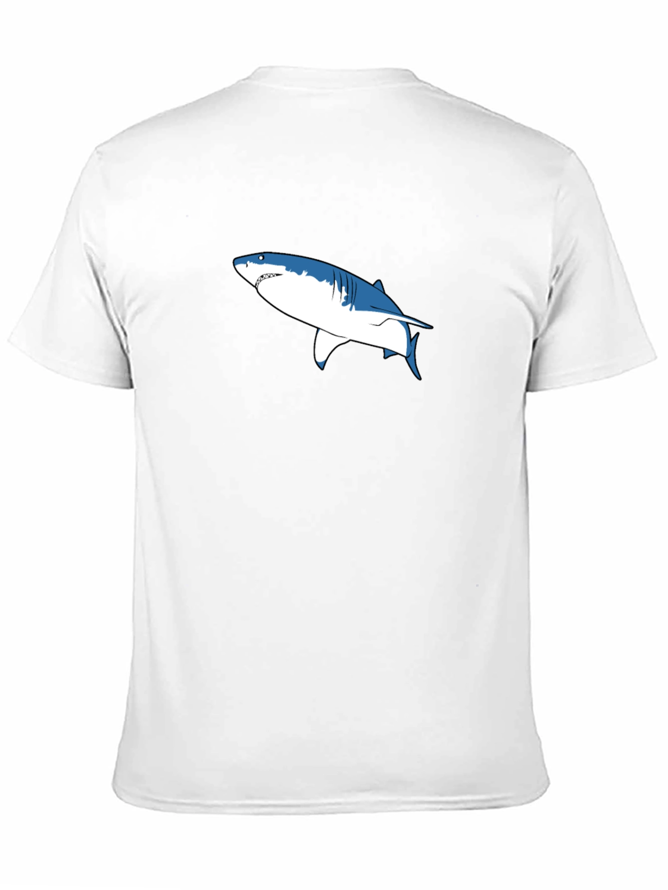 Shark Graphic Print Black Cotton Tee