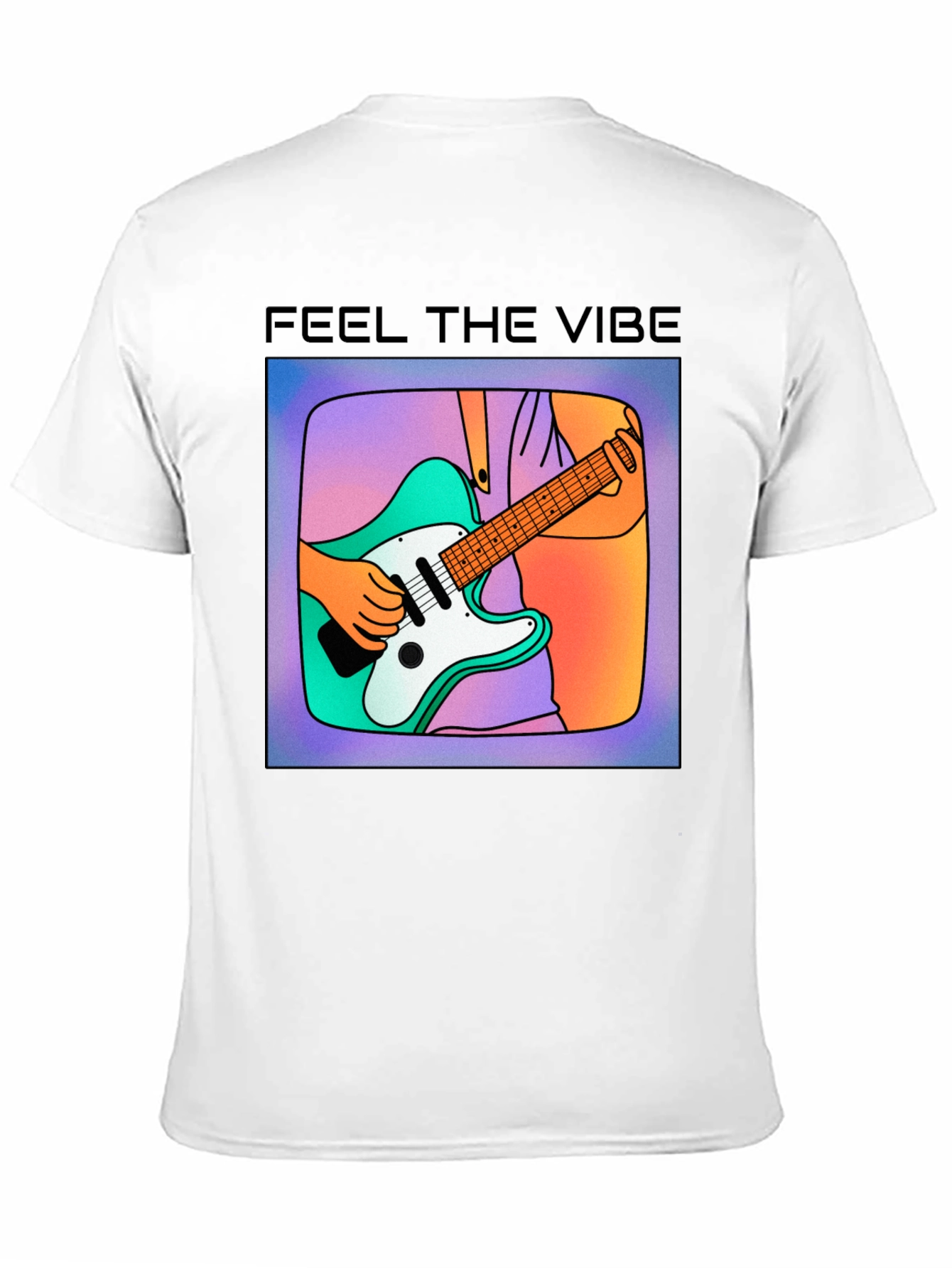 Feel the Vibe Graphic Tee - Cool Guitar Design