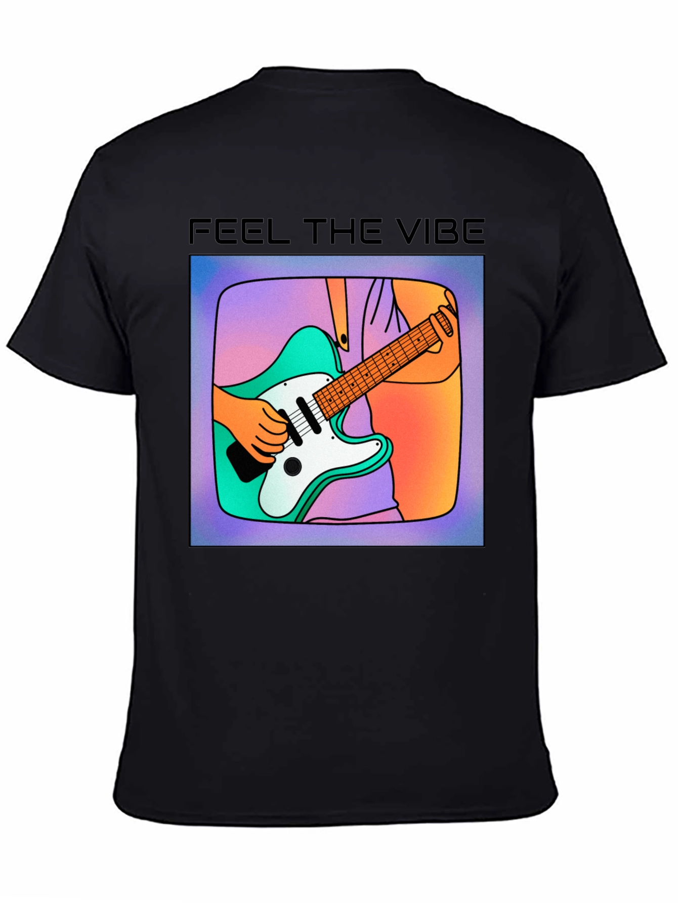 Feel the Vibe Graphic Tee - Cool Guitar Design