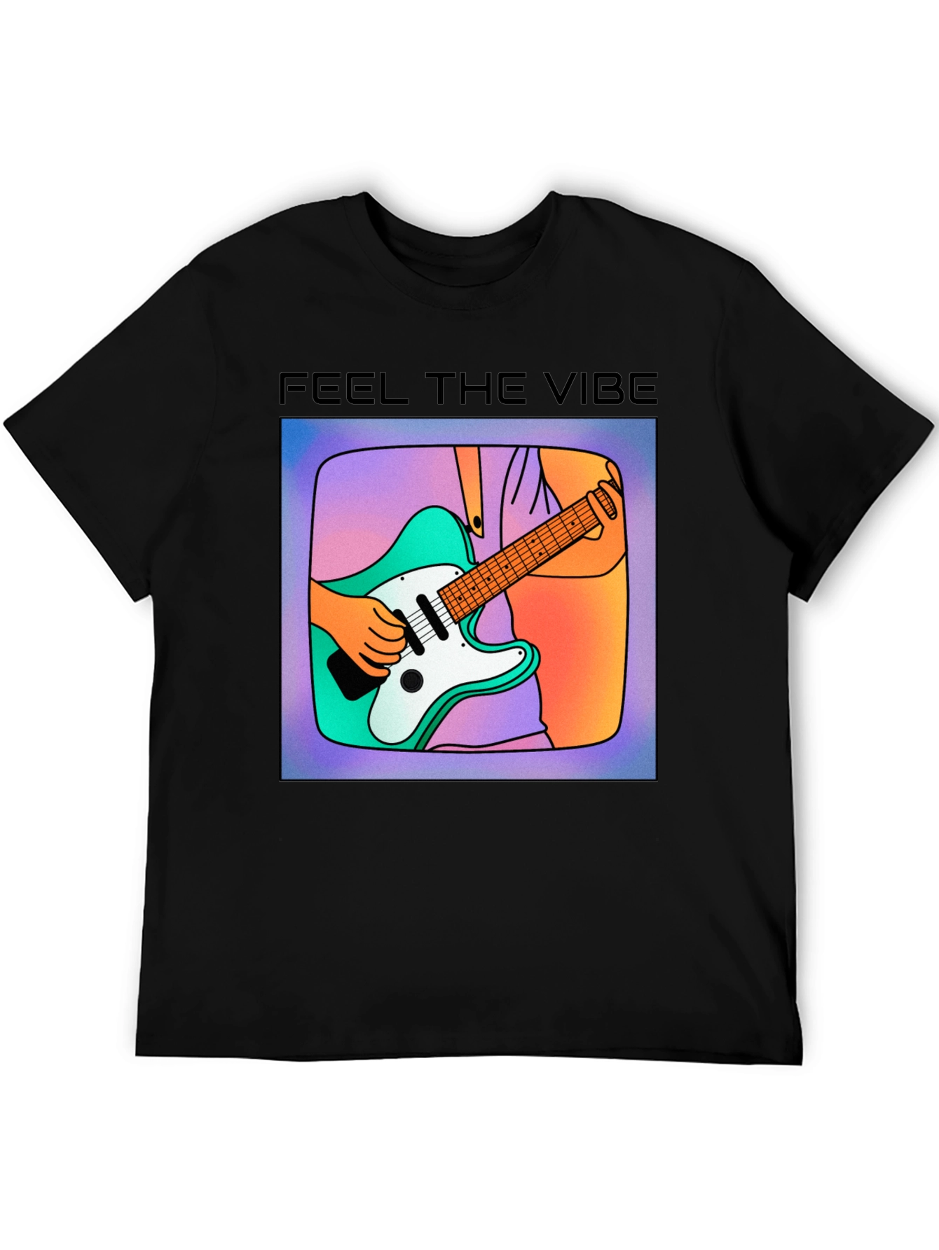 Feel the Vibe Graphic Tee - Cool Guitar Design