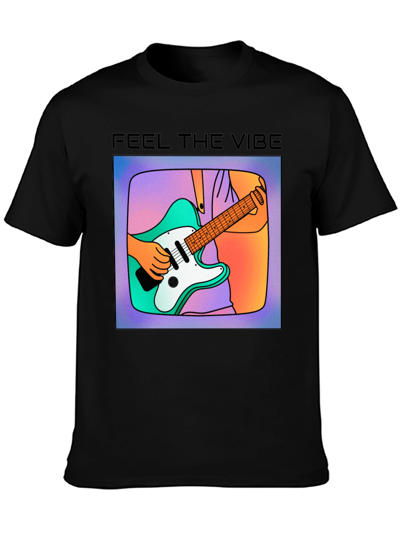 Feel the Vibe Graphic Tee - Cool Guitar Design