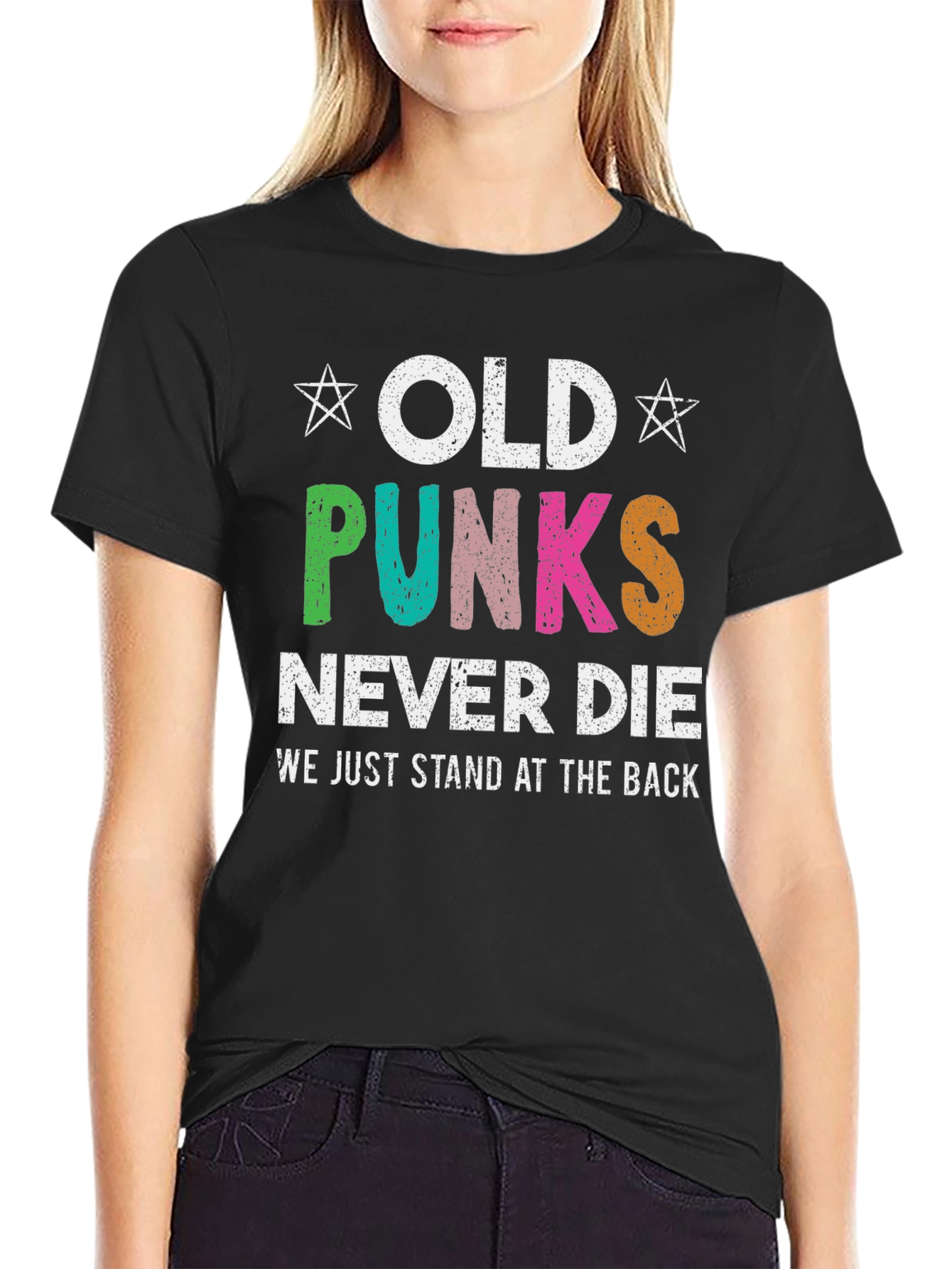 Old Punks Never Die T-Shirt - Black Cotton Tee