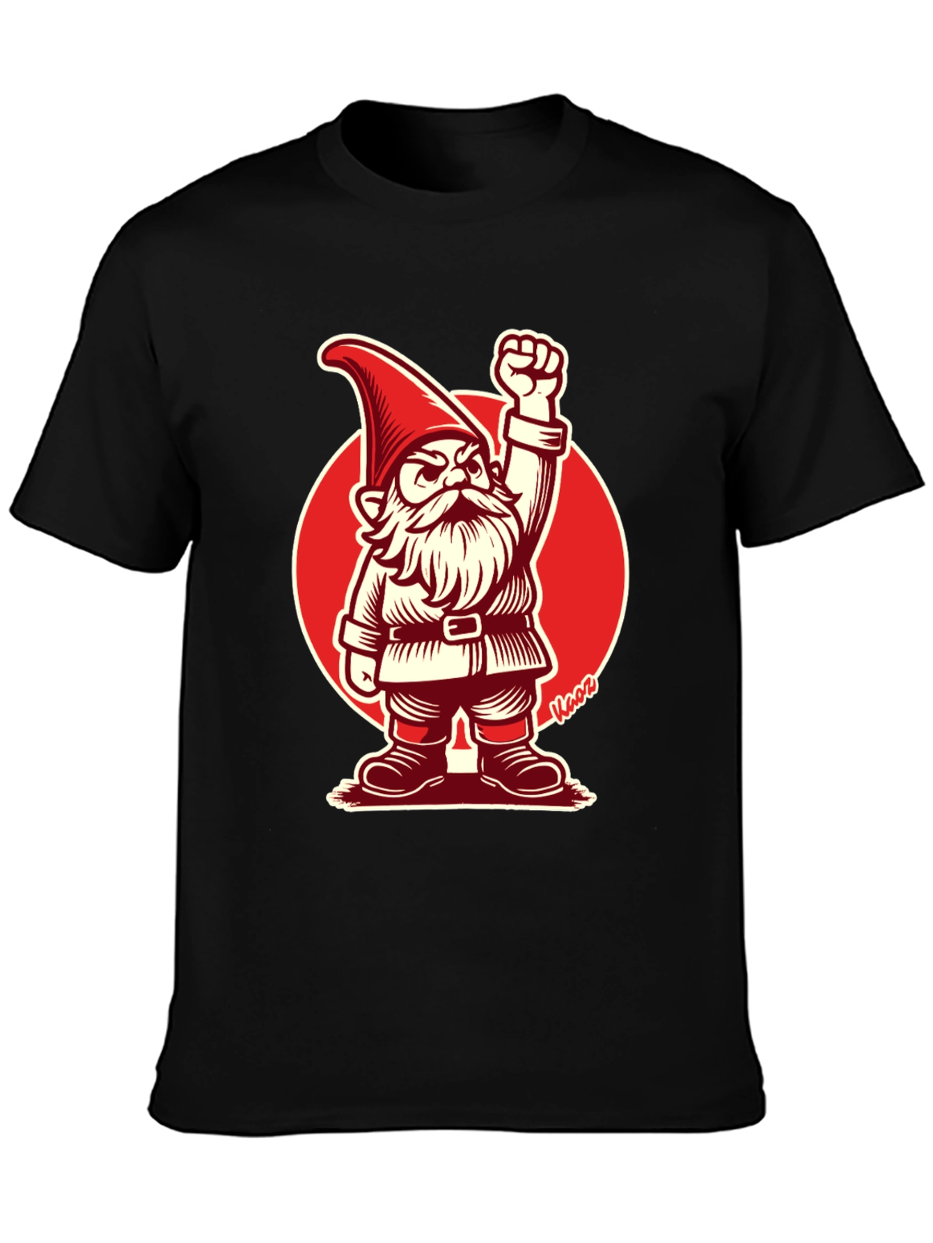 Rebel Gnome Graphic Tee - Black Cotton T-Shirt