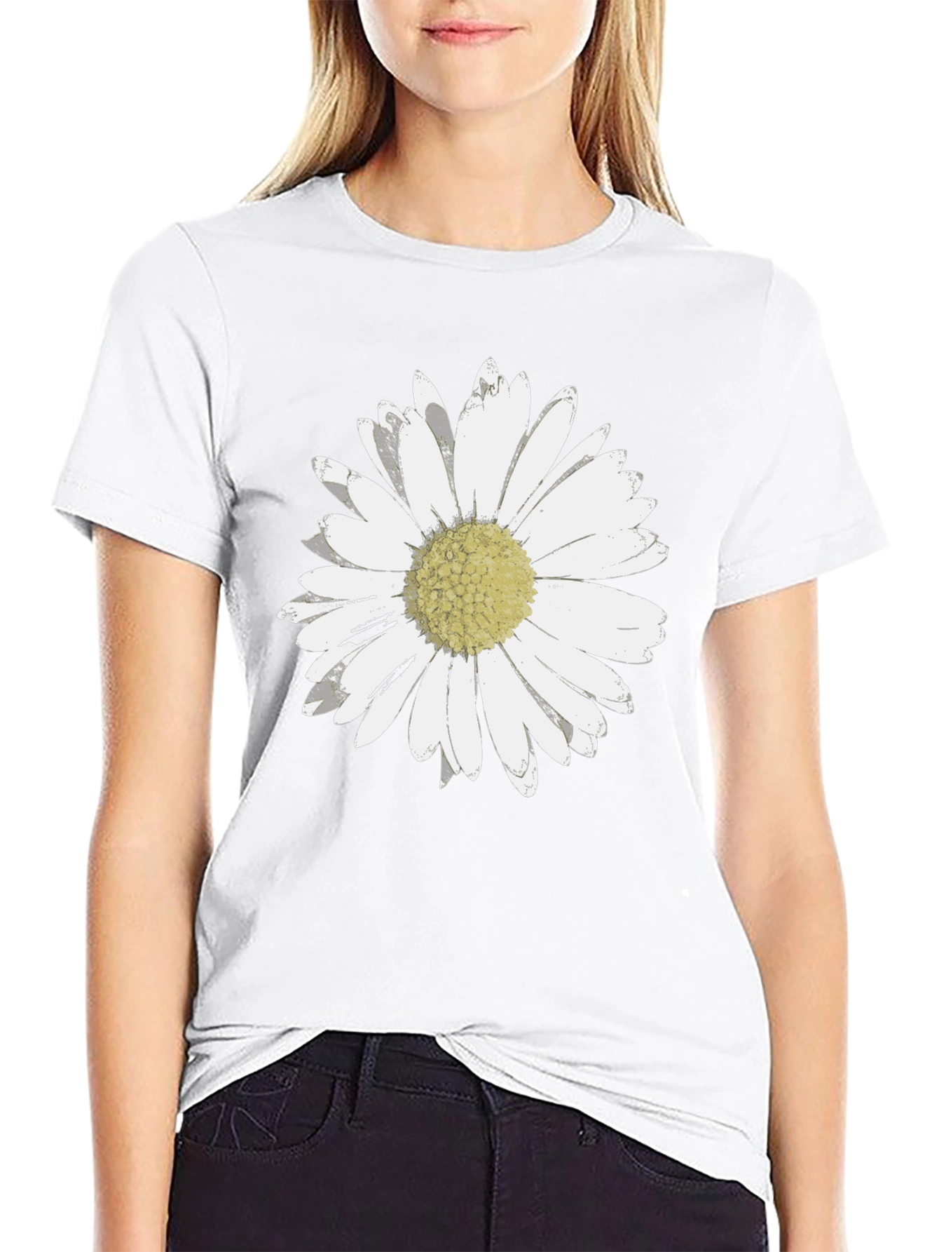 Daisy Graphic Tee - Black Casual Shirt