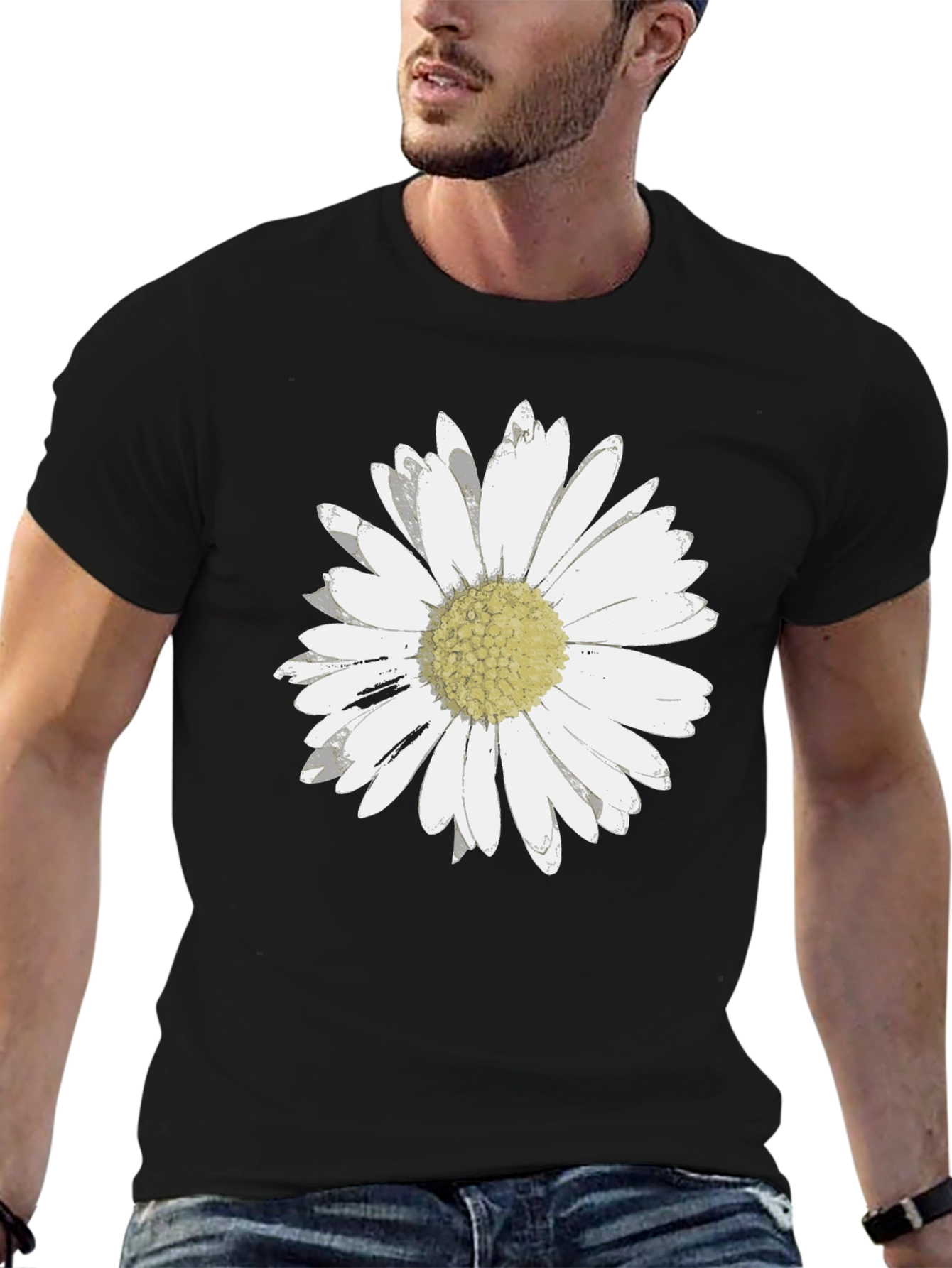 Daisy Graphic Tee - Black Casual Shirt