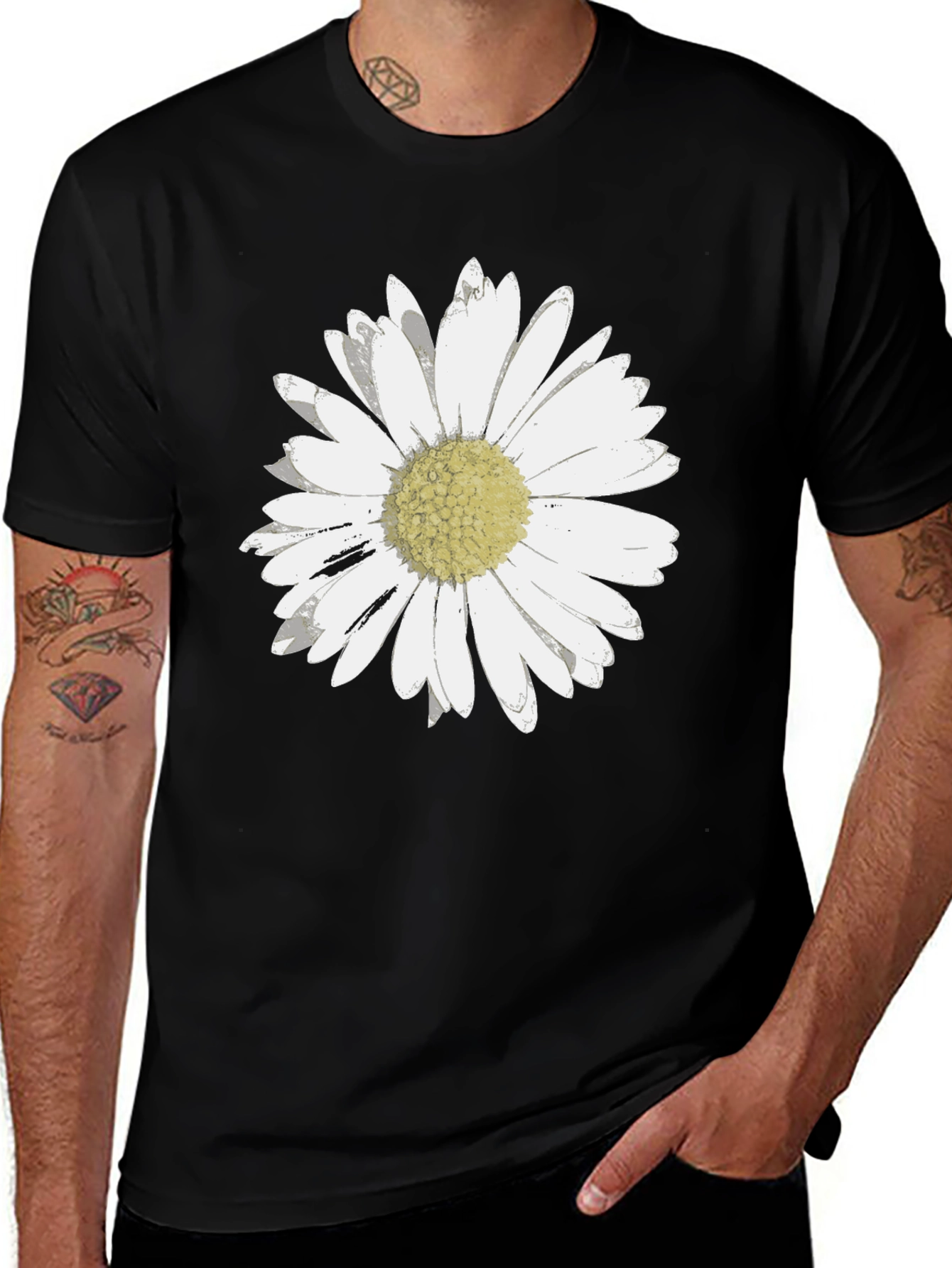 Daisy Graphic Tee - Black Casual Shirt
