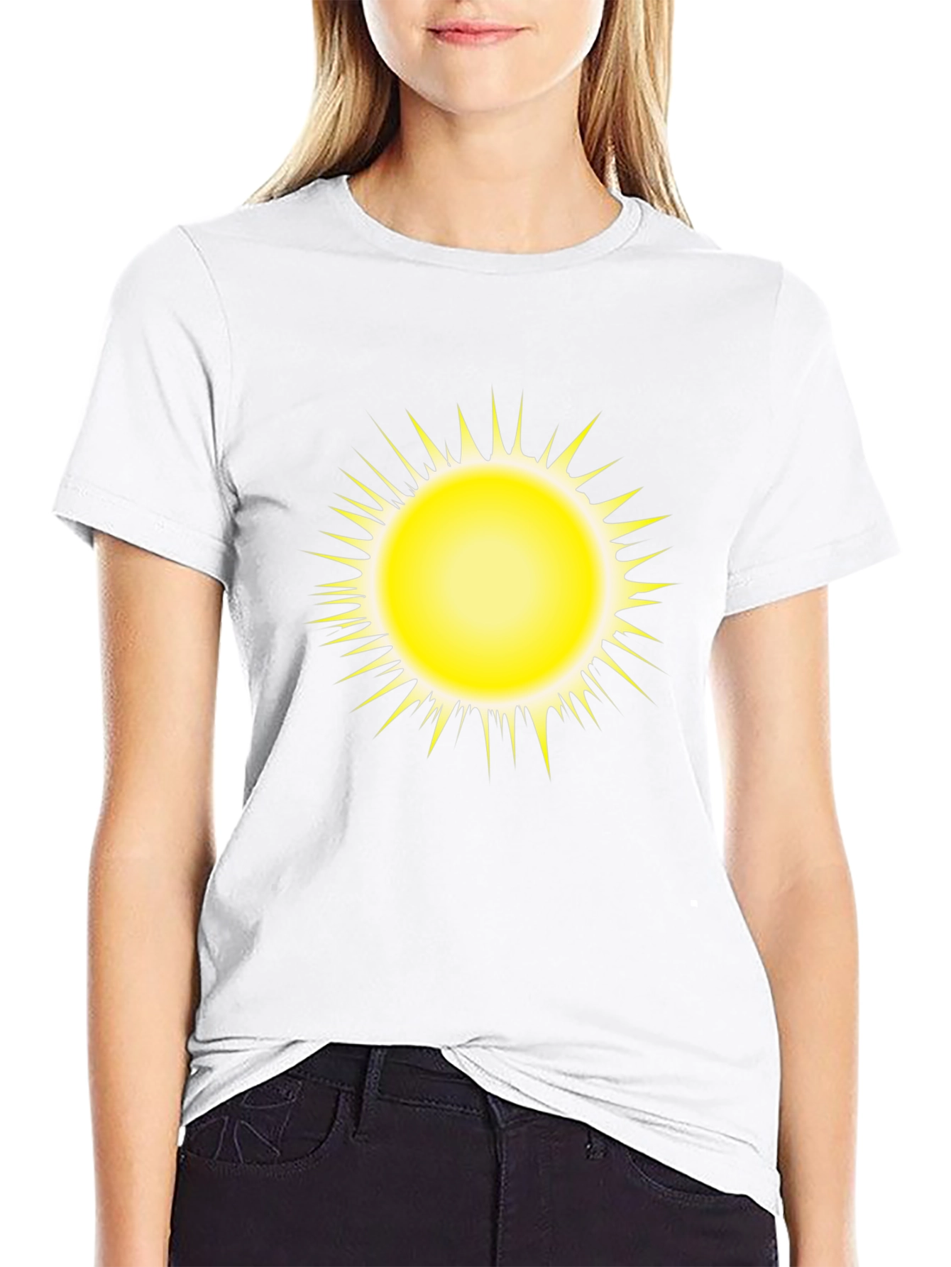 Radiant Sun Graphic Tee - Bold Black Comfort