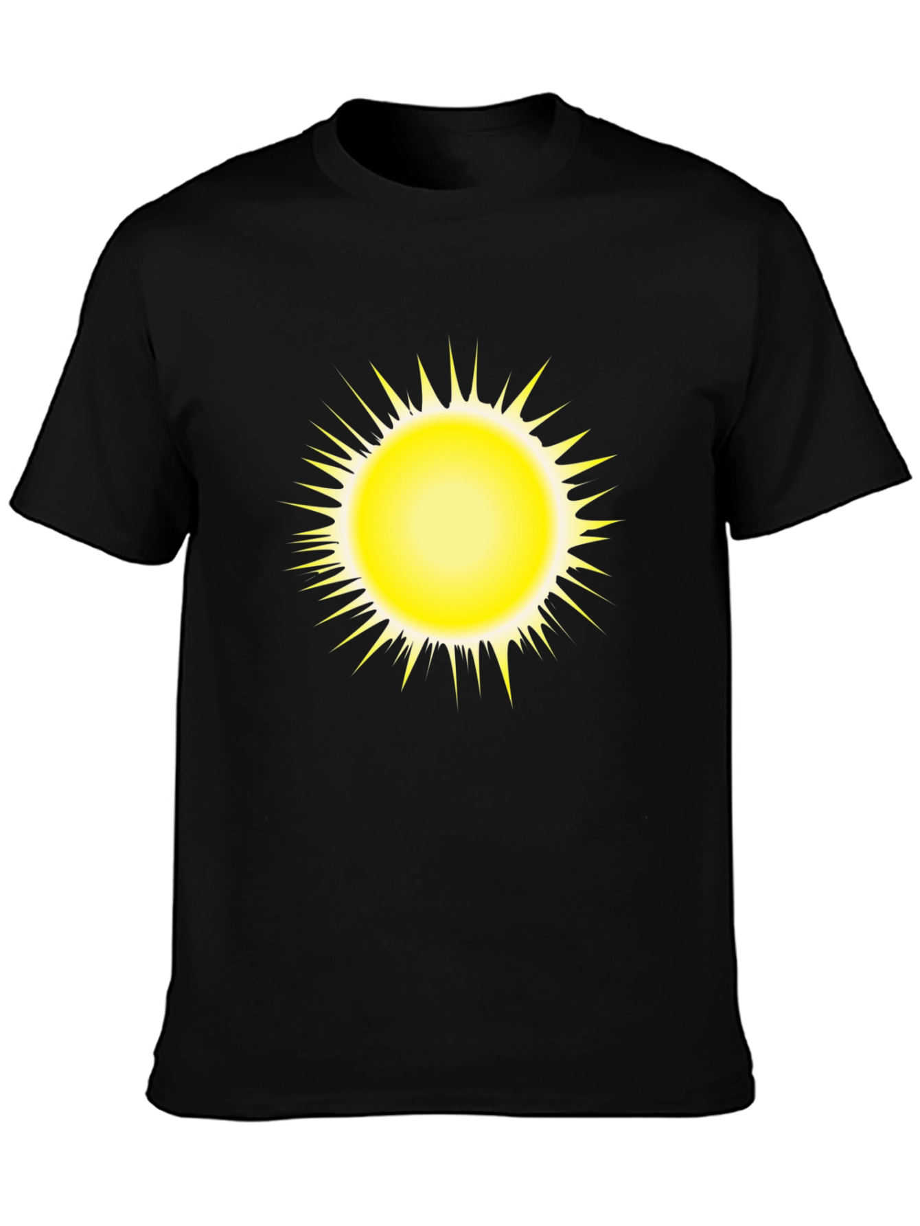 Radiant Sun Graphic Tee - Bold Black Comfort