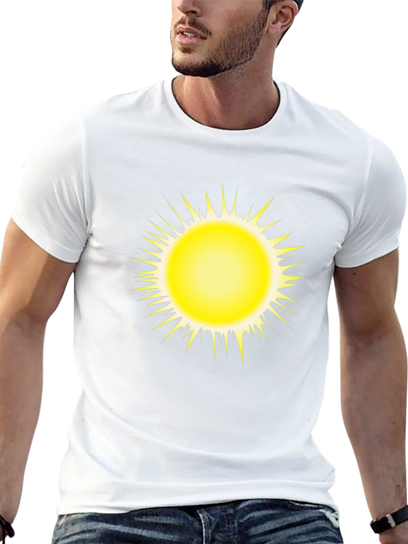 Radiant Sun Graphic Tee - Bold Black Comfort