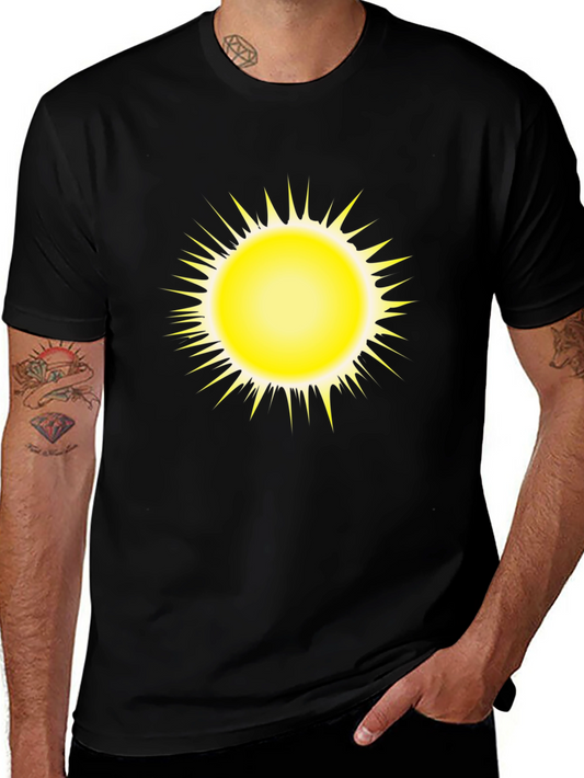 Radiant Sun Graphic Tee - Bold Black Comfort