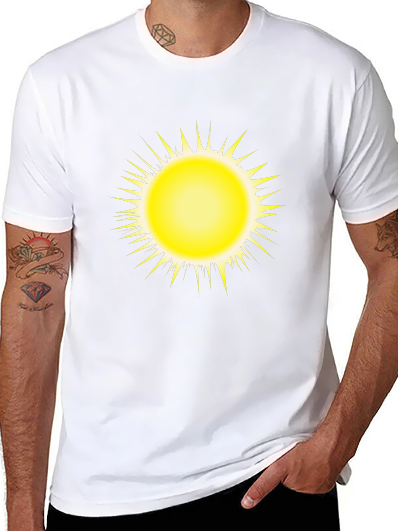 Radiant Sun Graphic Tee - Bold Black Comfort