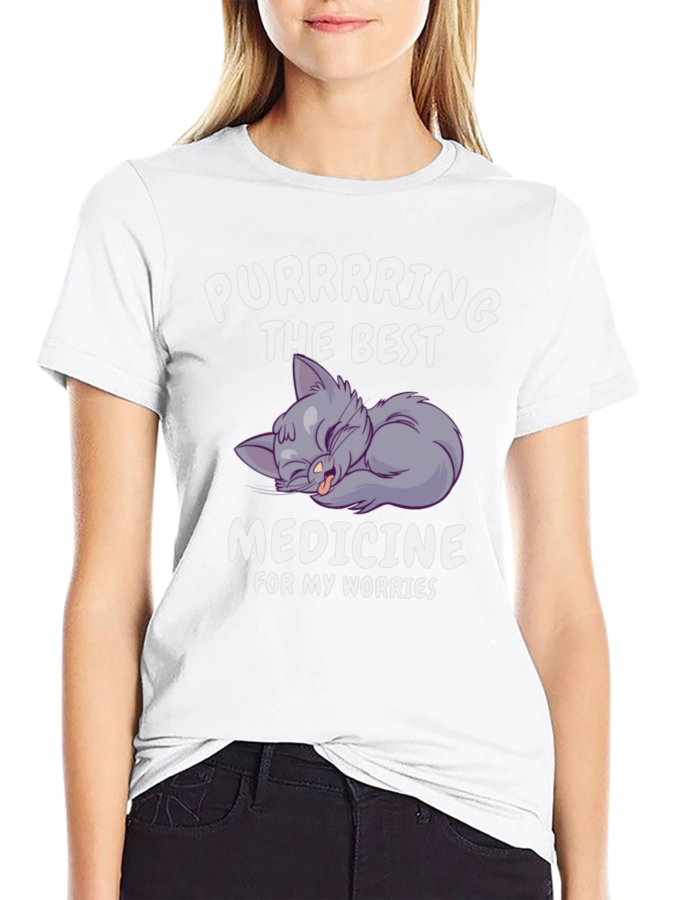 Purrring Best Medicine Worry T-Shirt