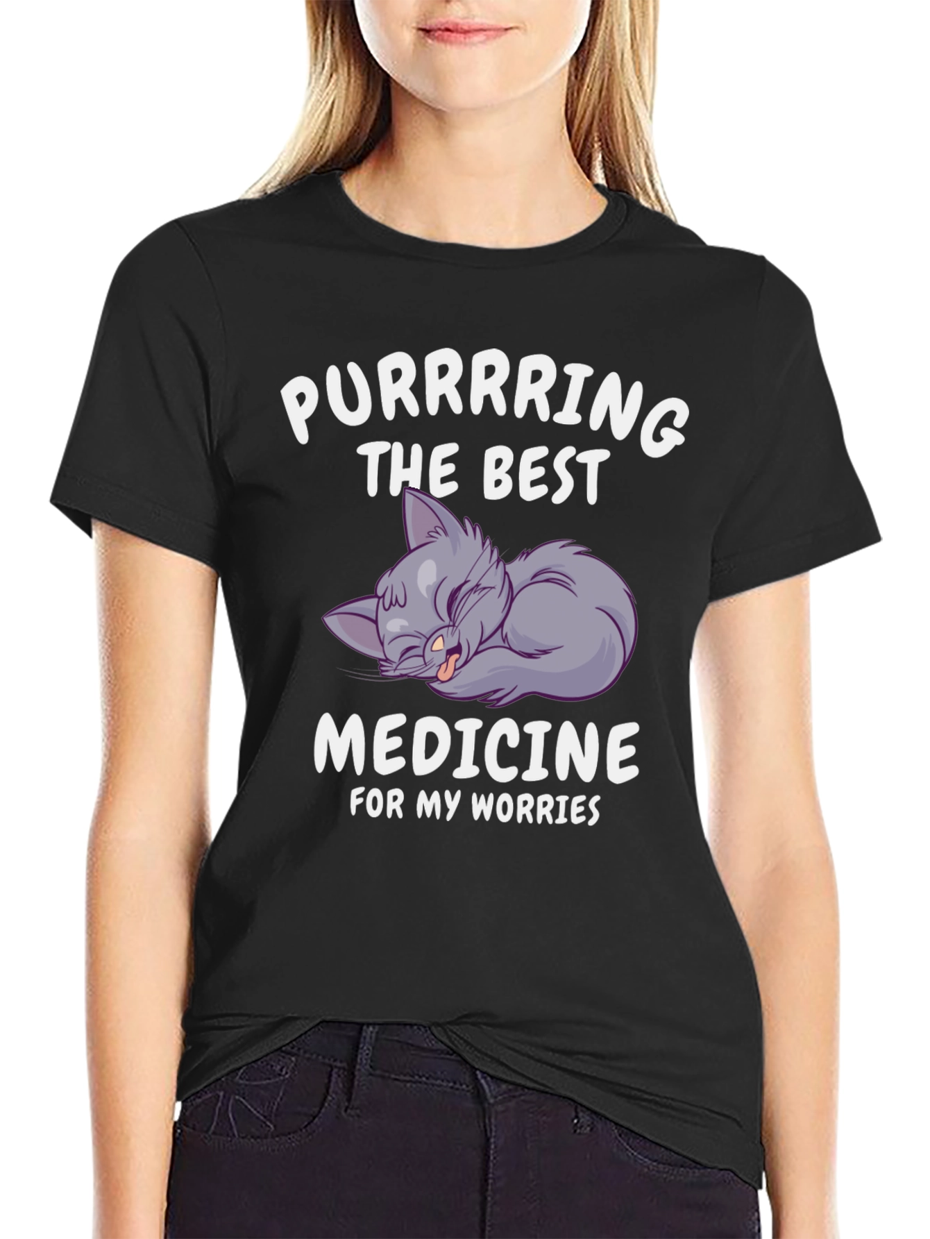 Purrring Best Medicine Worry T-Shirt