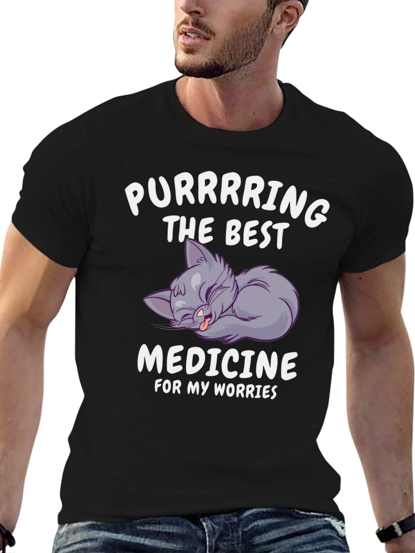 Purrring Best Medicine Worry T-Shirt