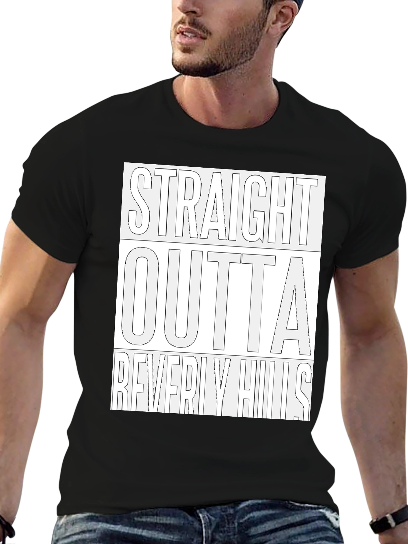 Straight Outta Beverly Hills Black T-Shirt