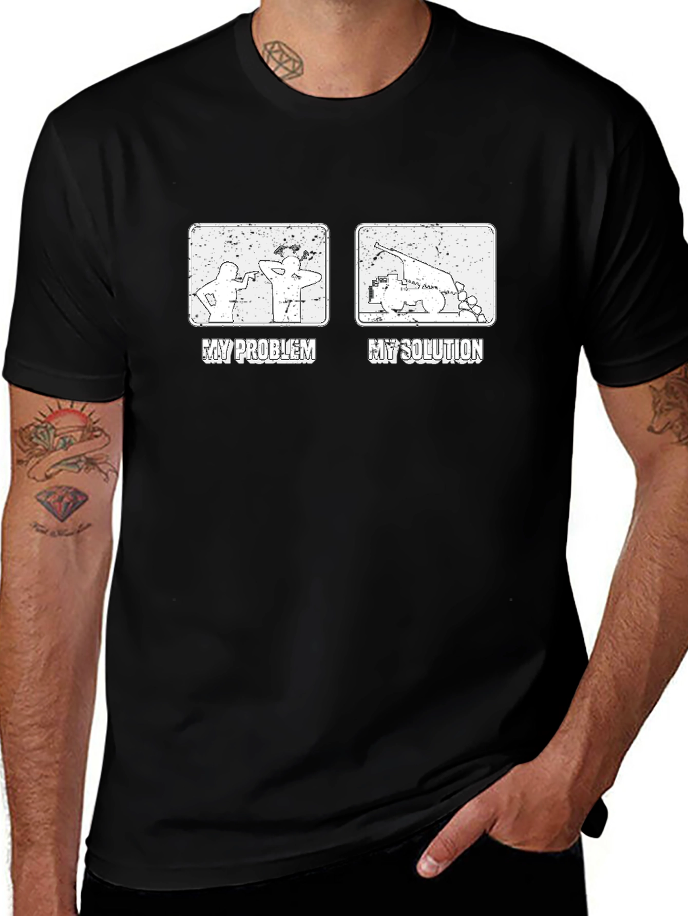 My Problem My Solution Funny Black T-Shirt