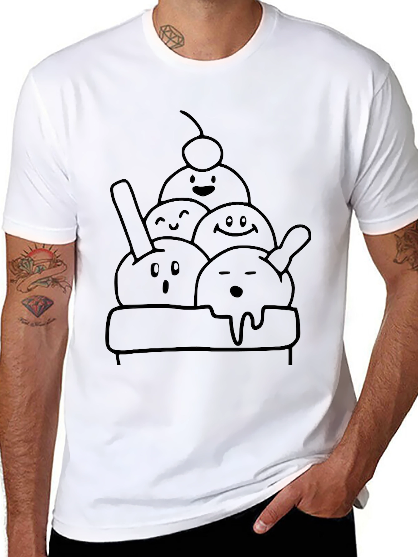 Ice Cream Character Graphic Tee