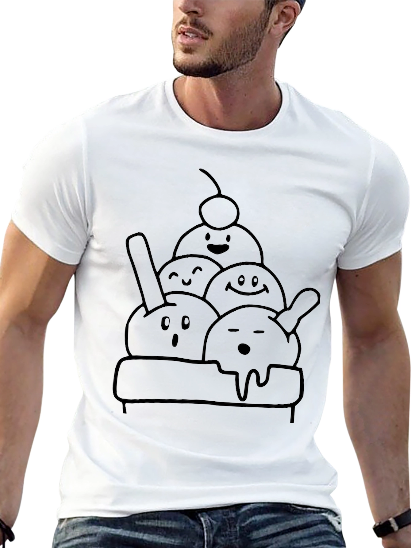 Ice Cream Character Graphic Tee